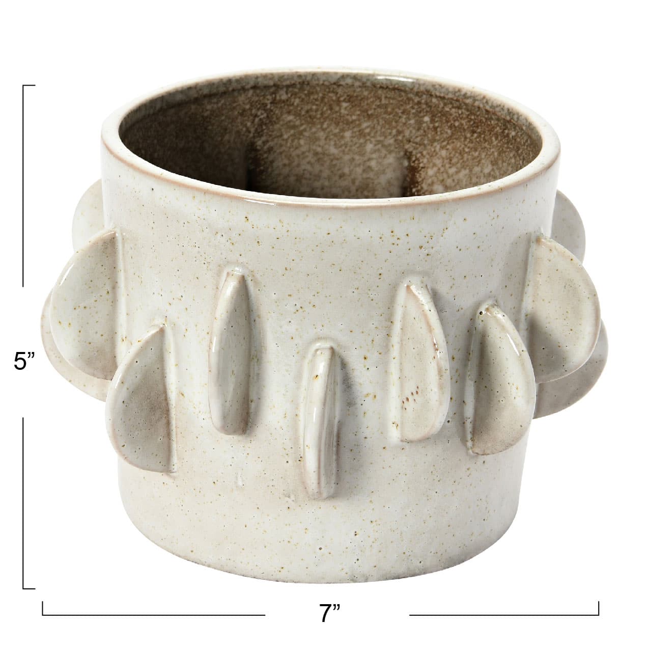 Hello Honey® 5.5" Antique White Reactive Glaze Handmade Stoneware Planter