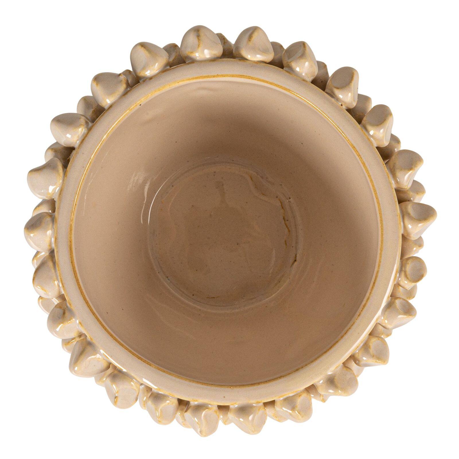Hello Honey® Cream Stoneware 3D Spiked Formed Planter