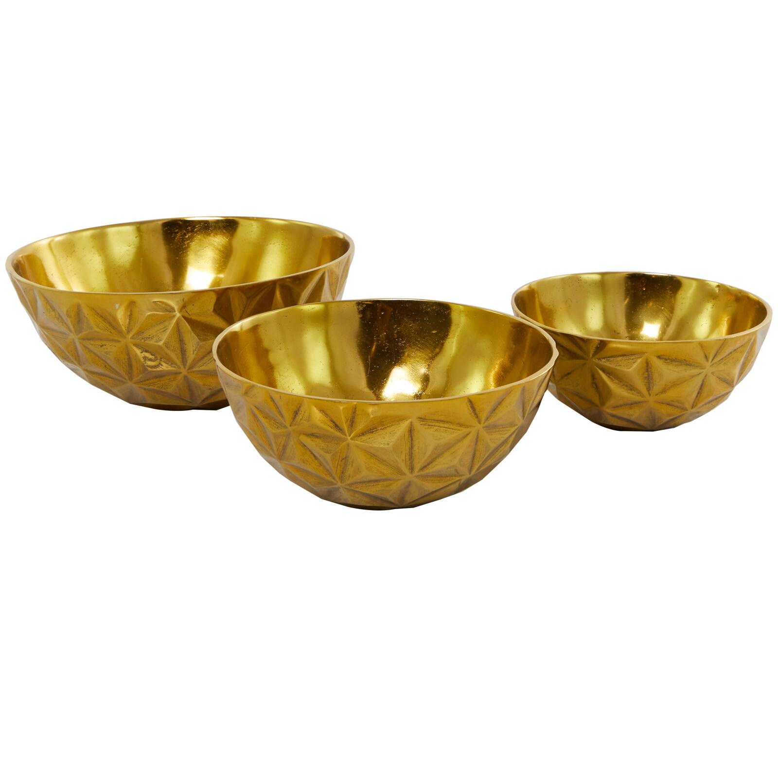 The Novogratz Metal Faceted Decorative Bowl Set