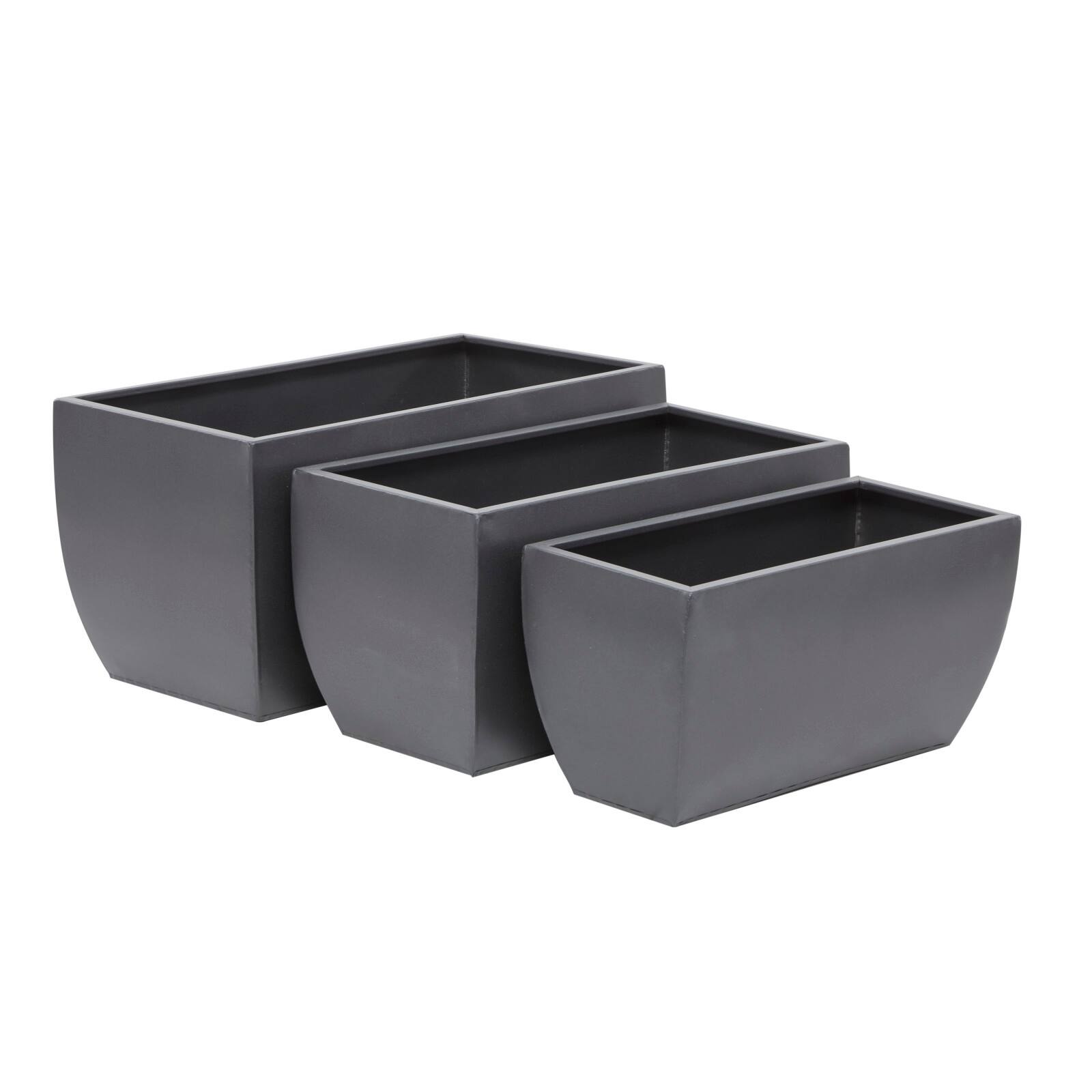 Grey Modern Planter, Set of 3&#x22; 20&#x22;, 18&#x22;, 16&#x22;