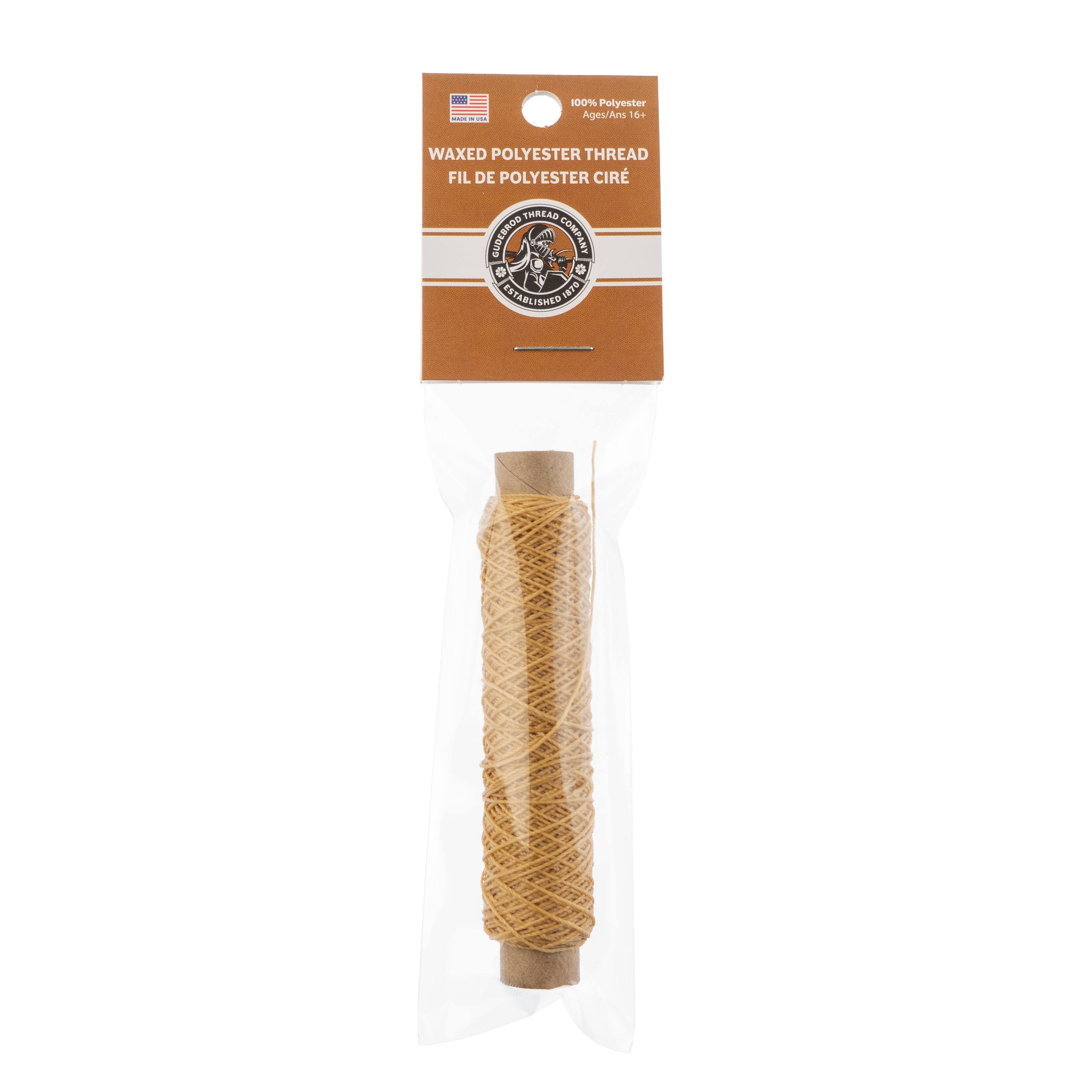 Gudebrod 0.018" 3 Ply Waxed Thread Bobbin, 75ft.