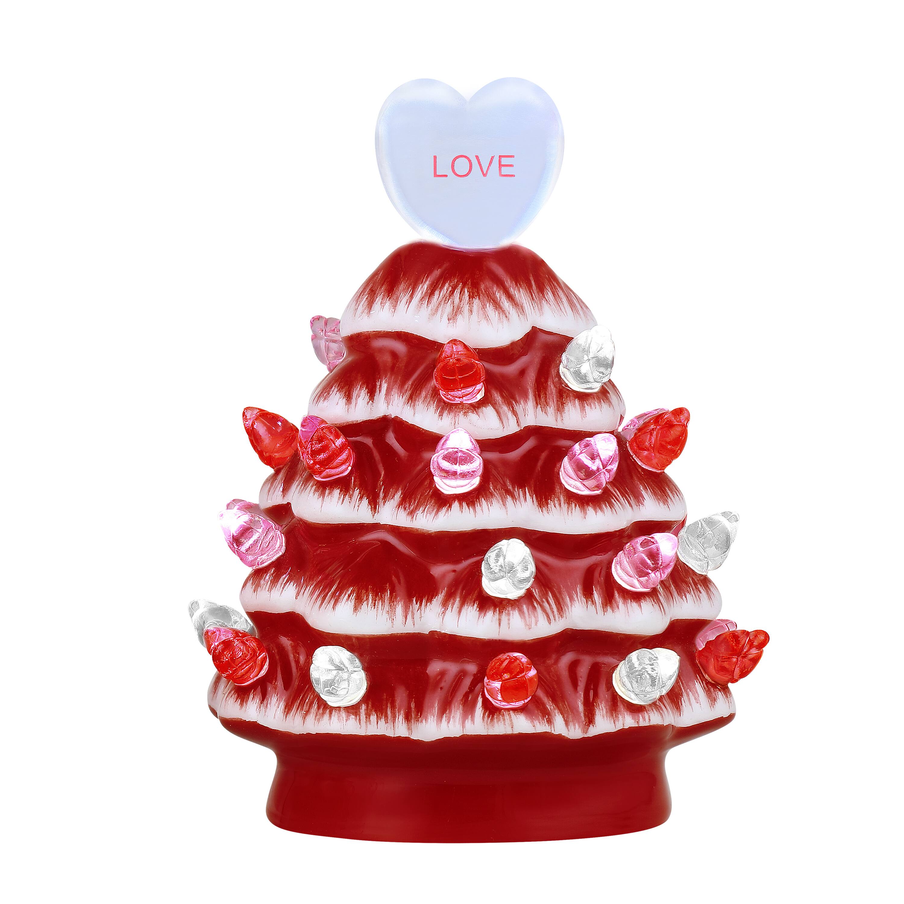Miss Valentine 4.5&#x22; Ceramic Miniature Trees Set, 3ct.