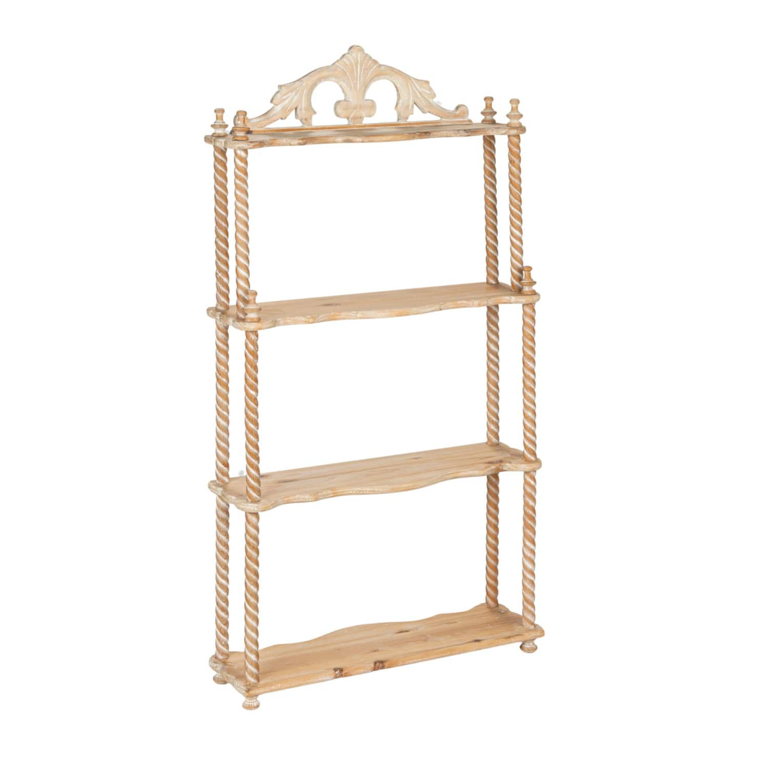 Hello Honey&#xAE; 34.5&#x22; Natural Wood Wall Shelf with Shelves