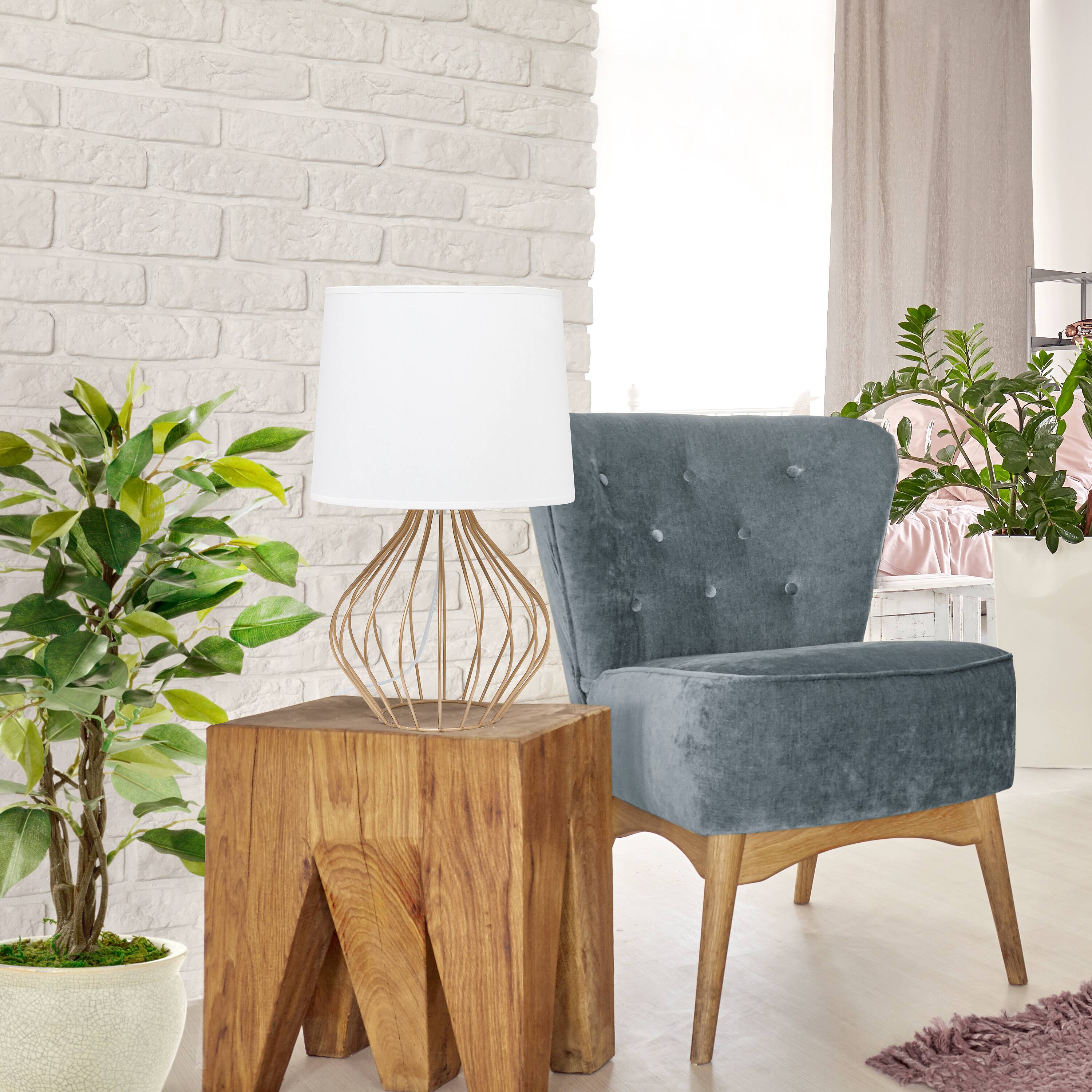 Simple Designs 19.7&#x22; Geometrically Wired Table Lamp