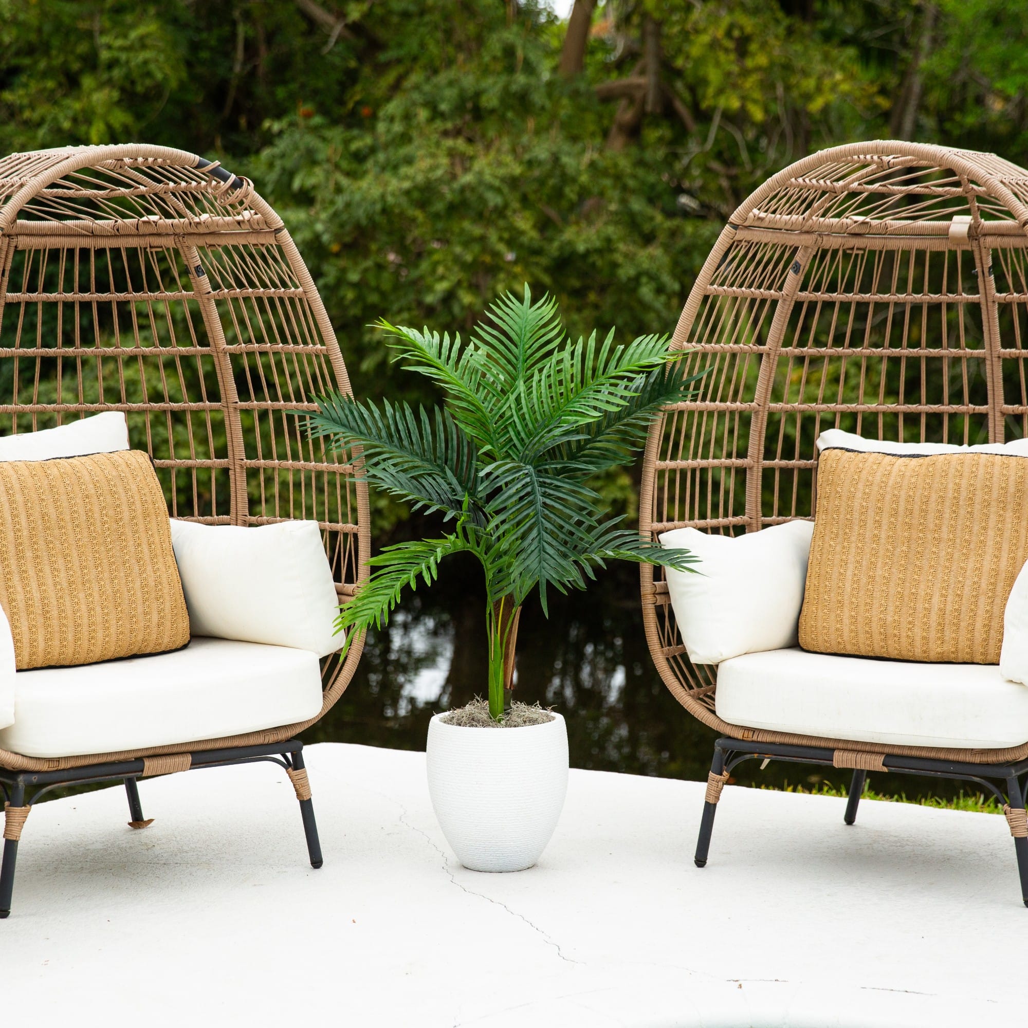 3ft. UV Resistant Artificial Double Robellini Palm Tree (Indoor/Outdoor)