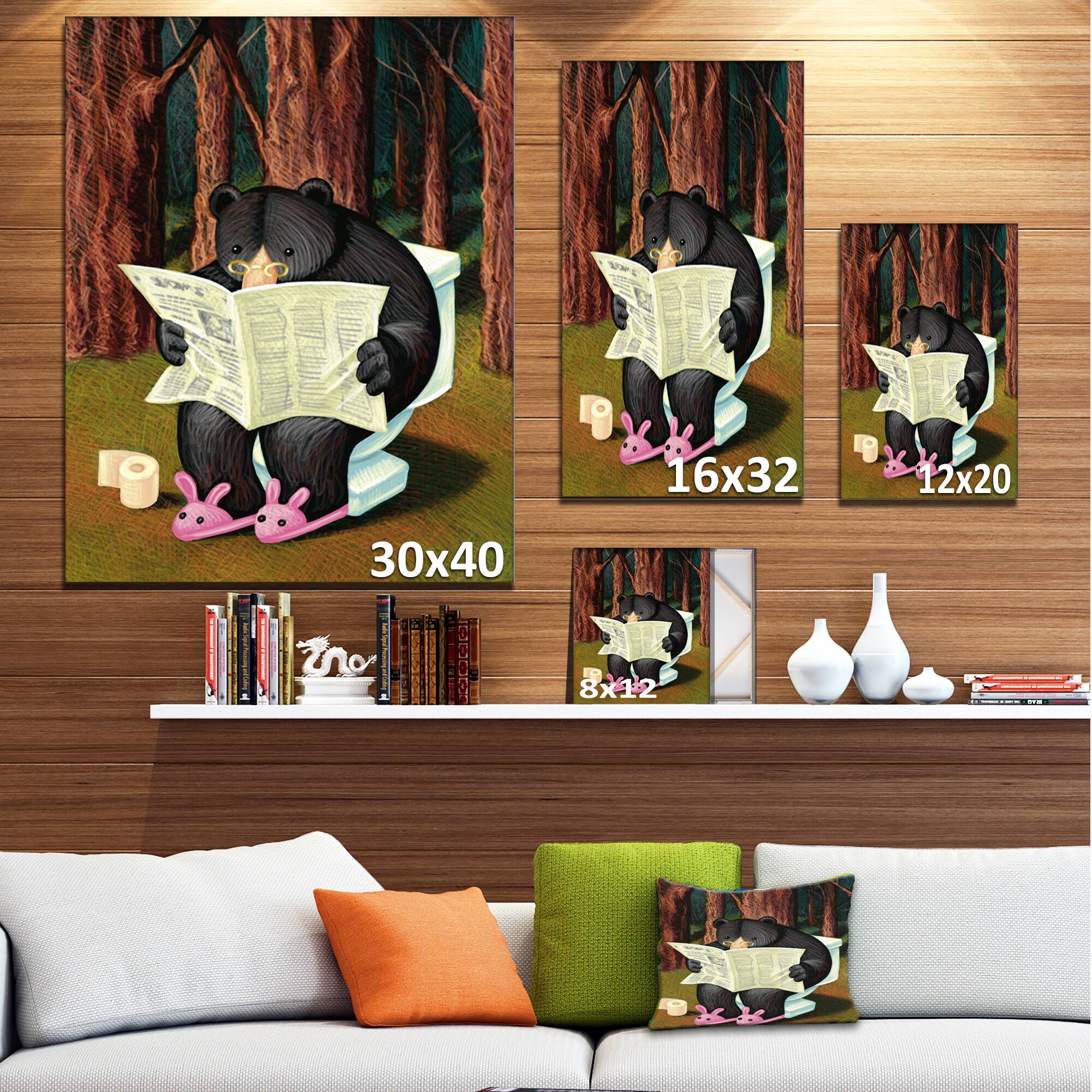 Designart - Bear in the Woods - Animal Canvas Art Print