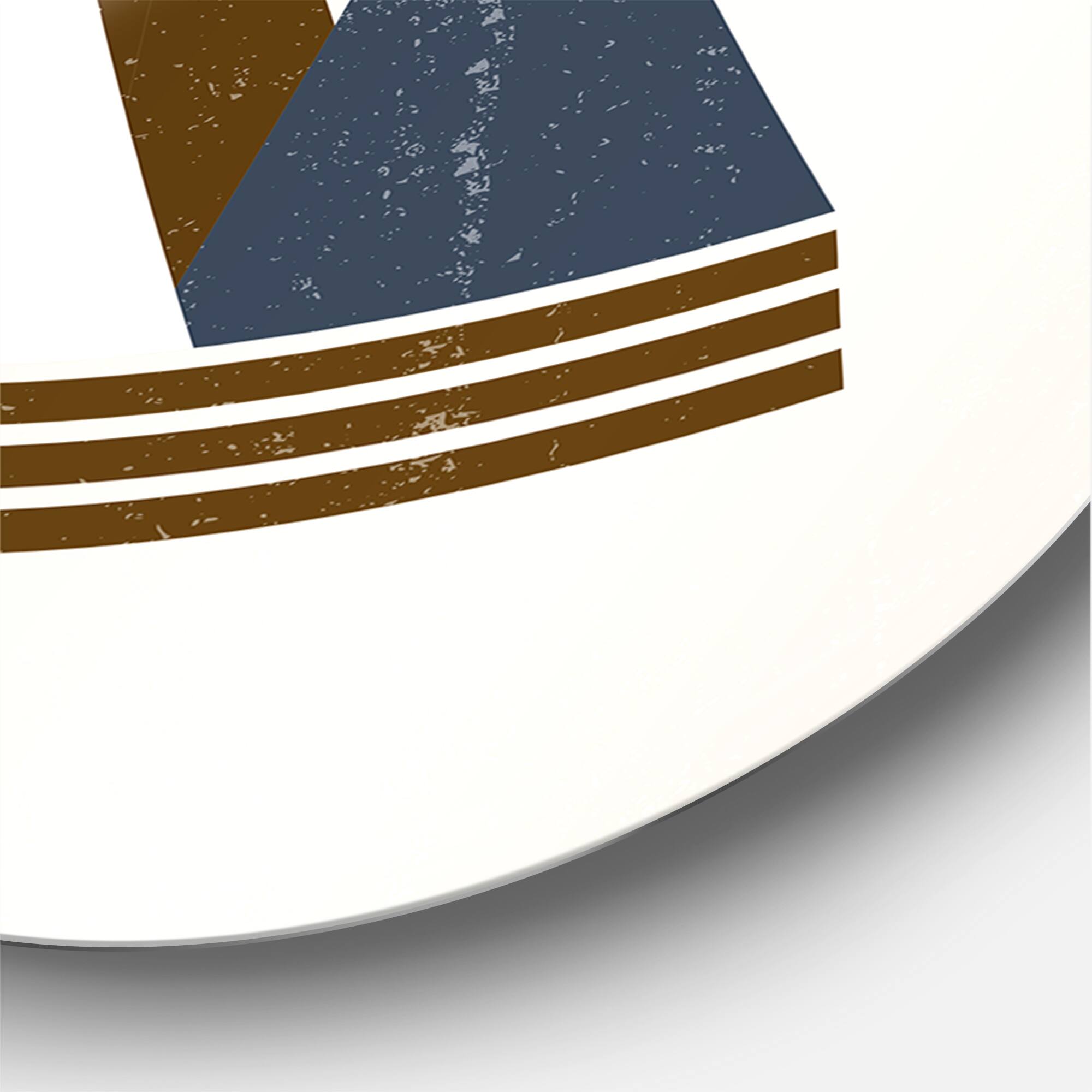 Designart - Abstract Sun and Moon In Mountains I - Modern Metal Circle Wall Art