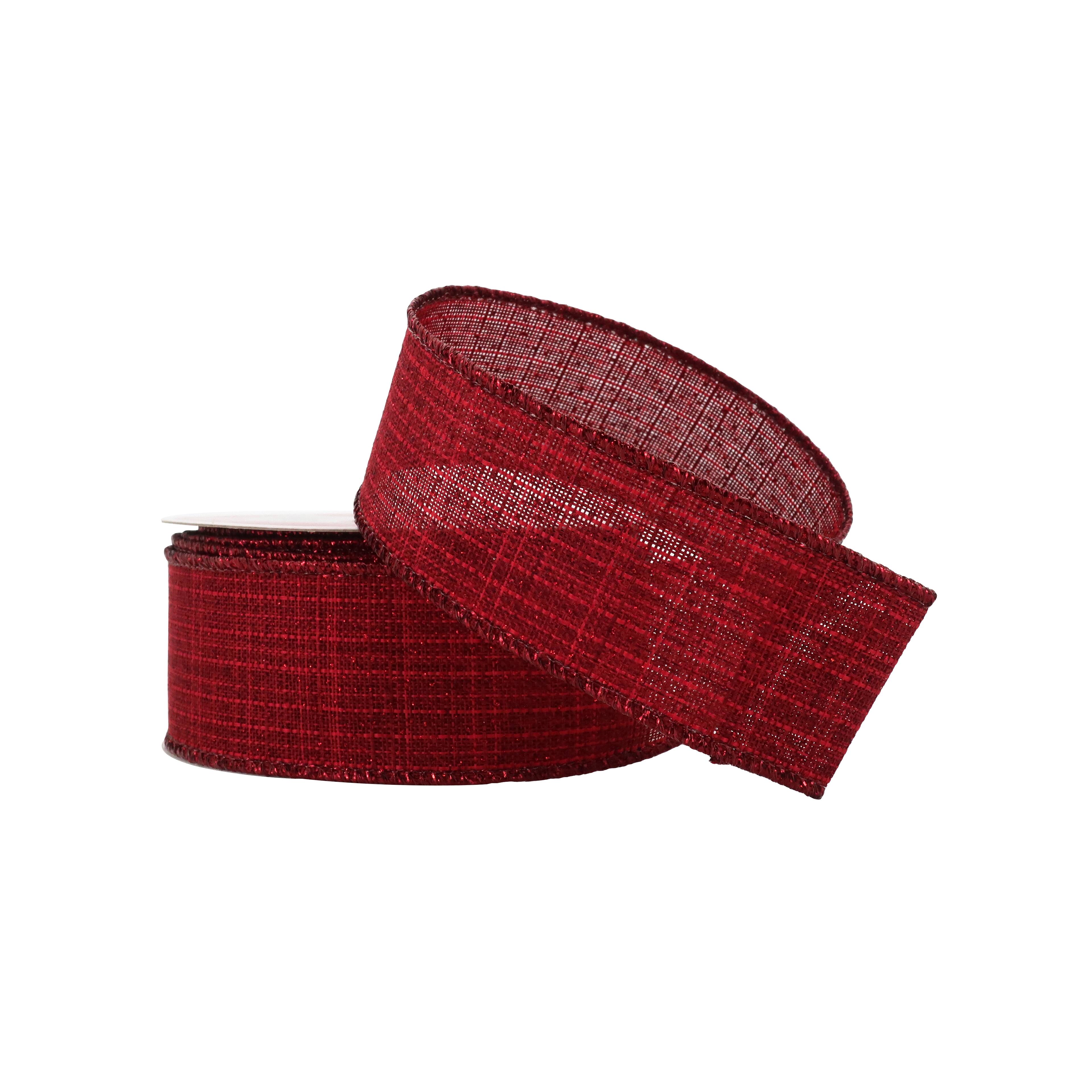 Holiday Home 1.5 Red Plaid Wire Edge Christmas Ribbon, 30 ft