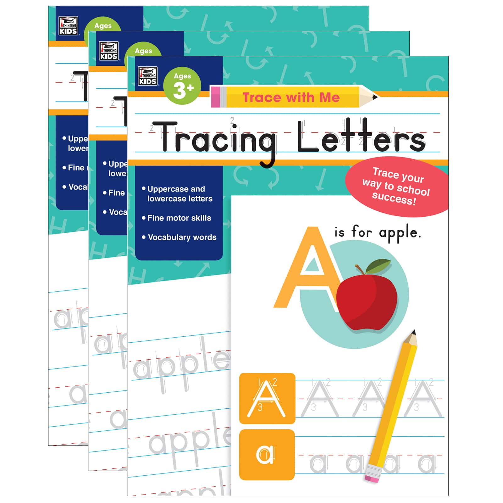 Thinking Kids® Tracing Letters Activity Book, 3ct.