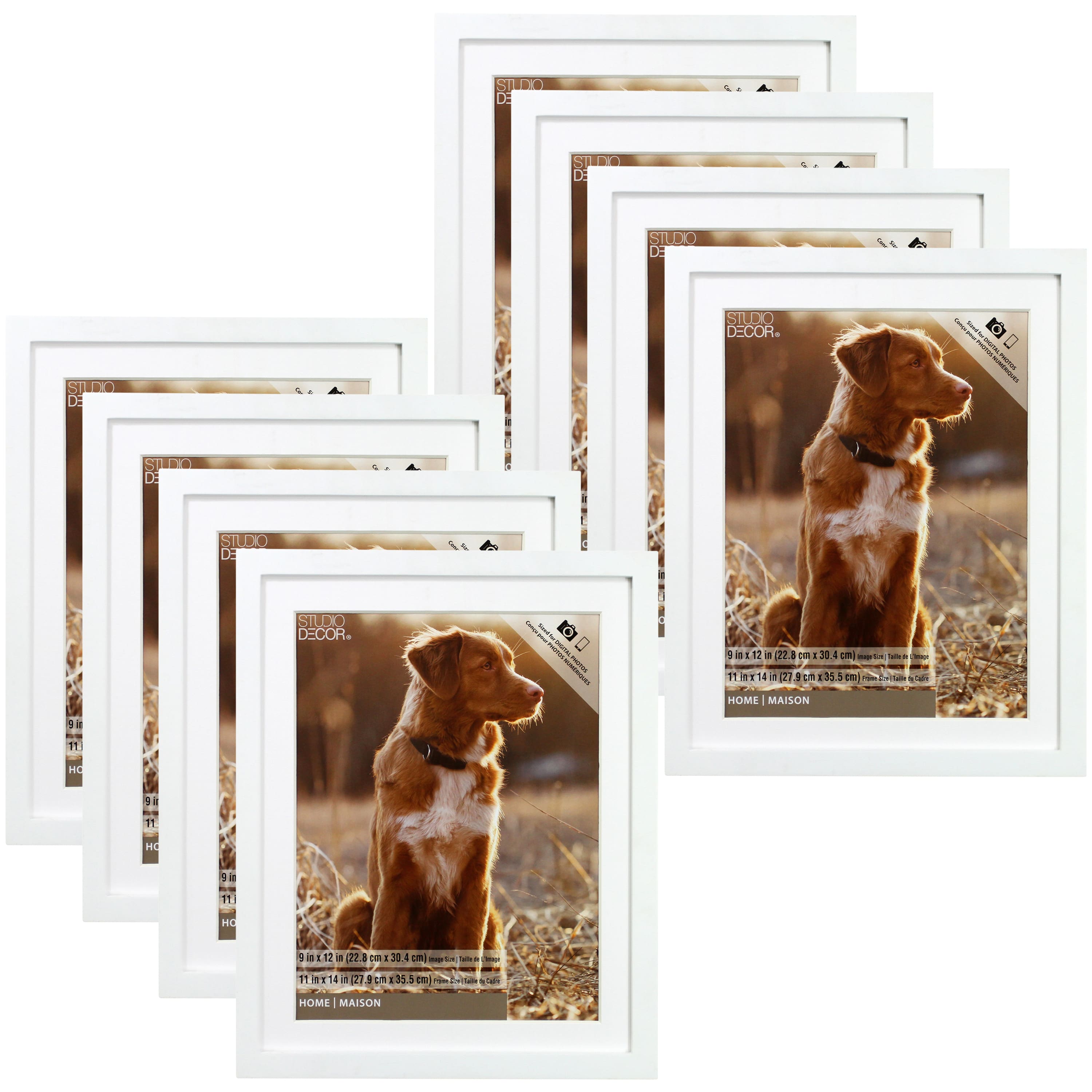 8 Pack: White Tyler Frame, 11" x 14" with 9" x 12" Mat, Home Collection By Studio Décor®