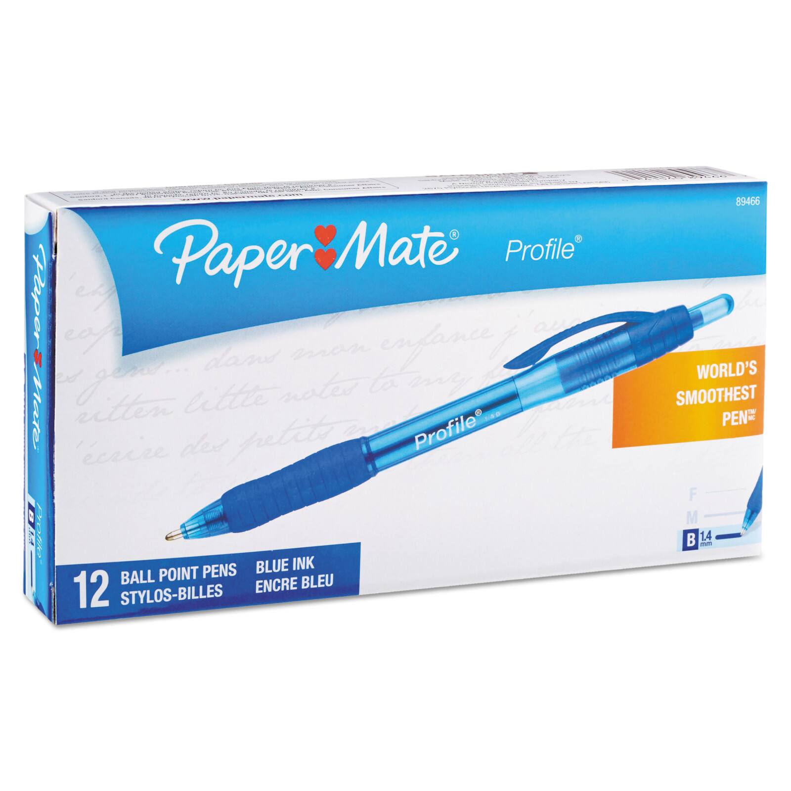 Paper Mate Profile Retractable Ballpoint Pens Bold 1.4mm Black  12Ct 