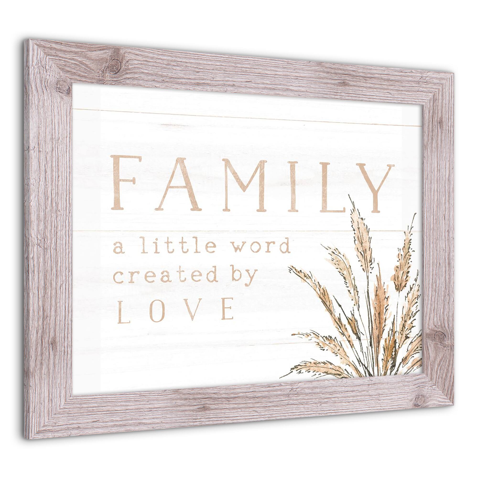 Family a Little Word Created by Love Western Framed Print