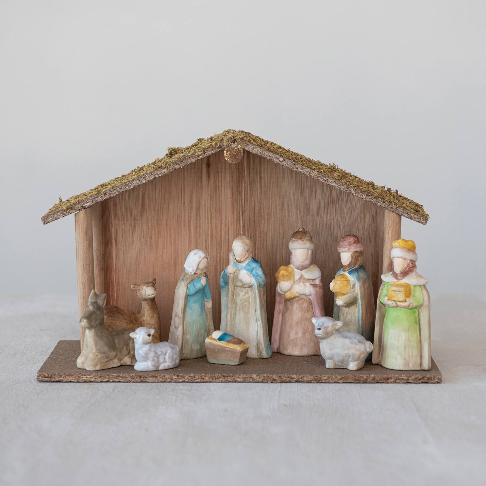 Hello Honey® Multicolor Wood Crèche with Nativity Scene