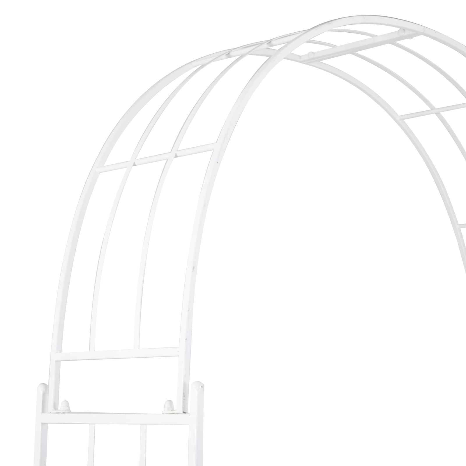 White Iron Contemporary Garden Arbor, 91" x 54" x 15"