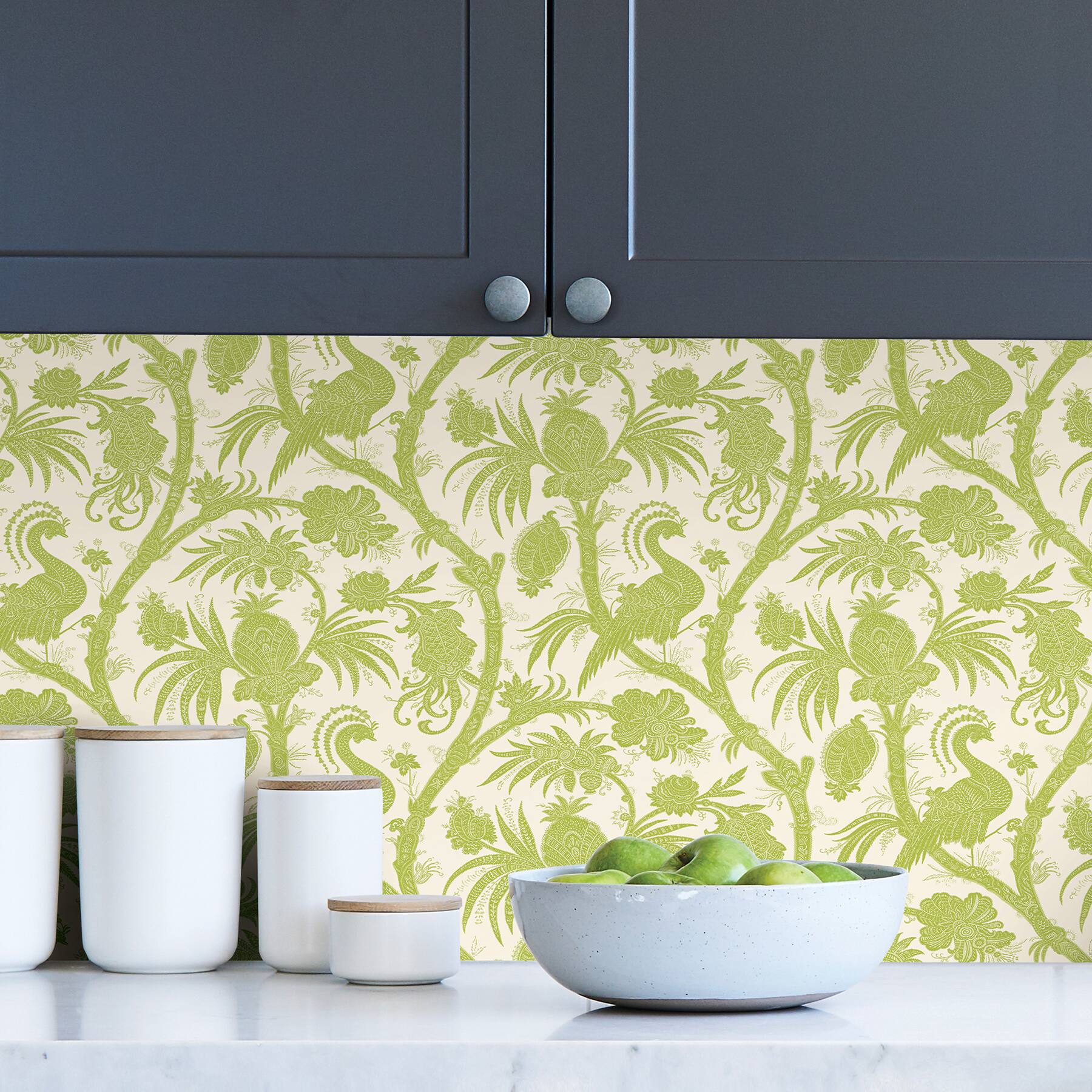 Scalamandre Pear Balinese Peacock Peel & Stick Wallpaper