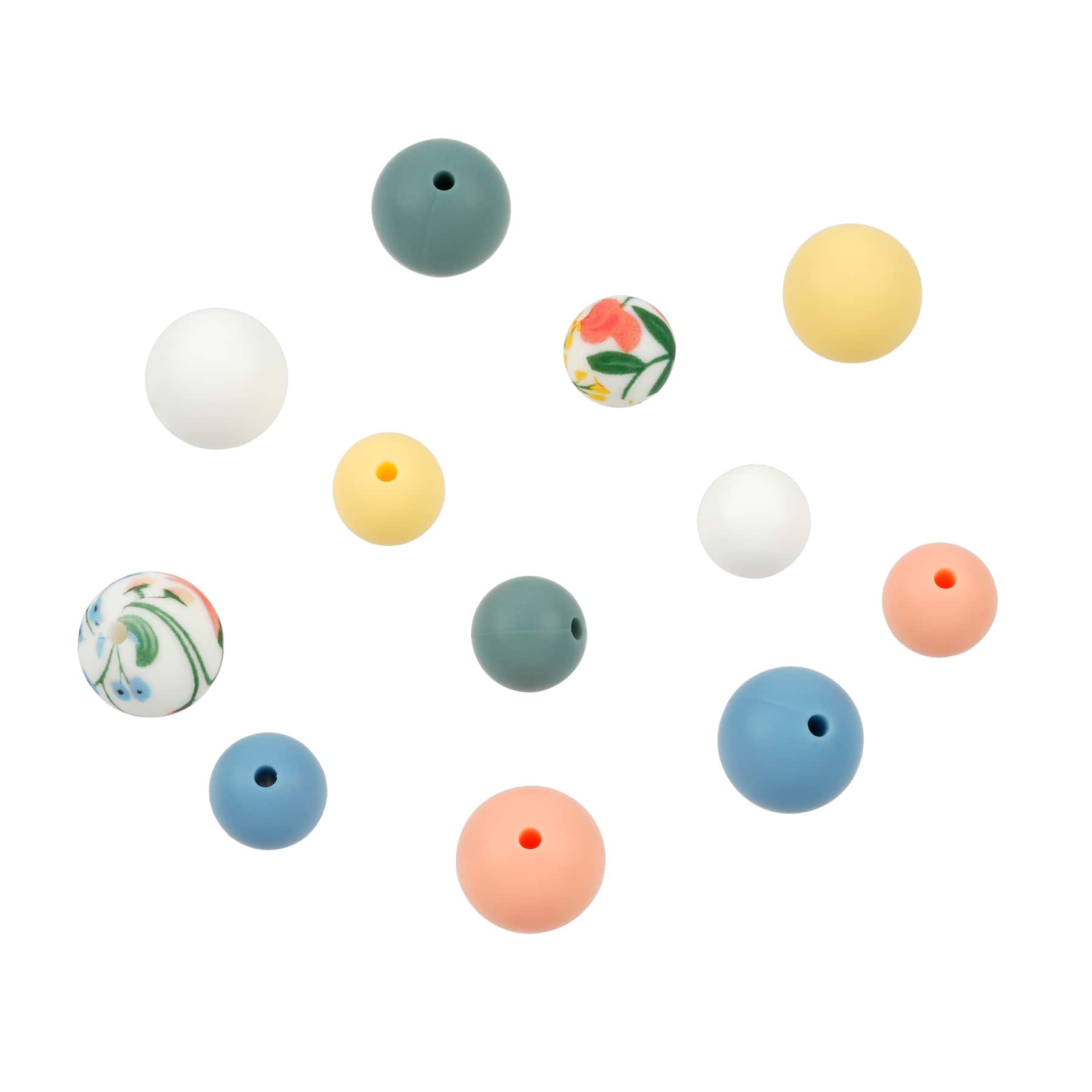 Assortiment de perles rondes en silicone à motif floraux de Bead Landing