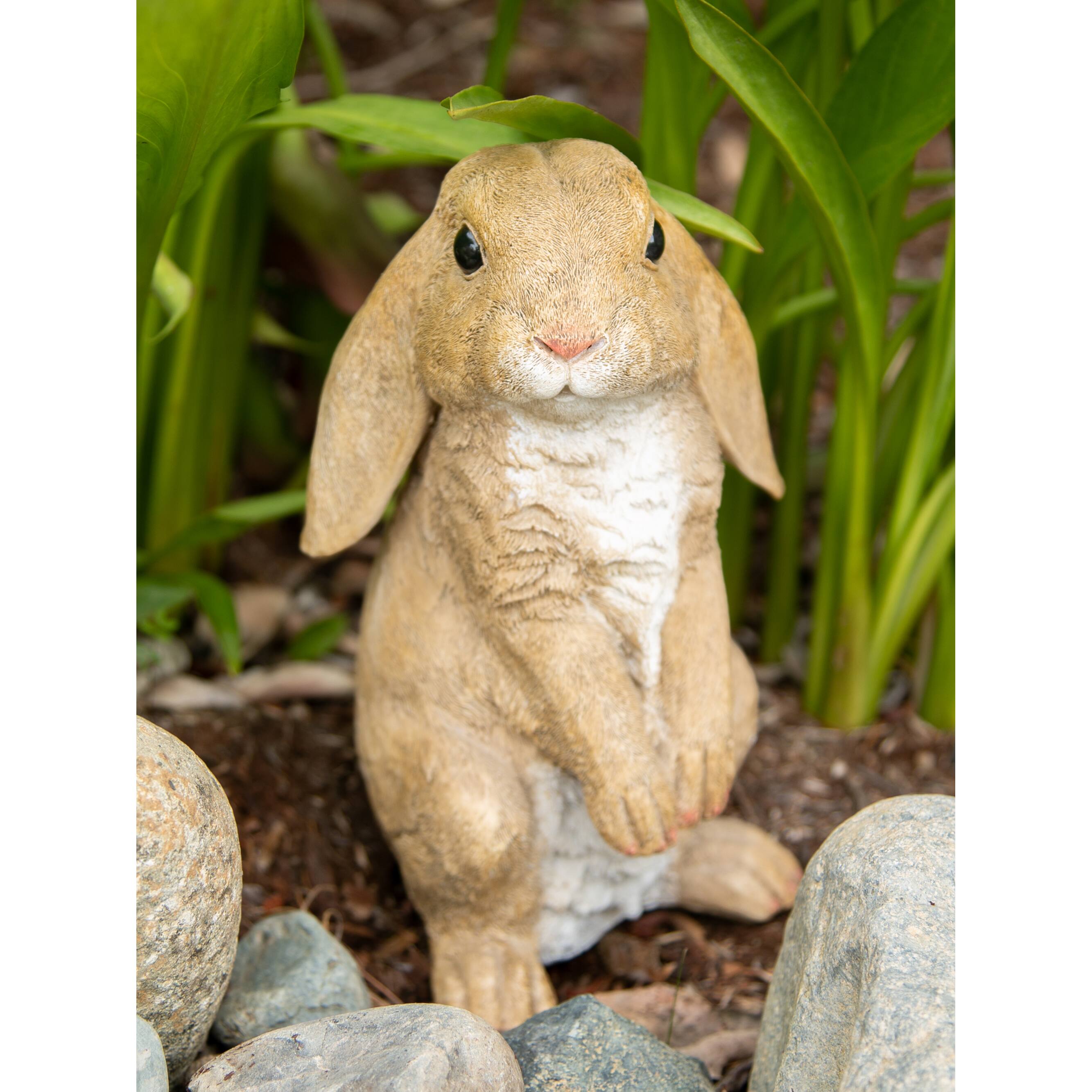 9.25" Curious Rabbit Garden Statue