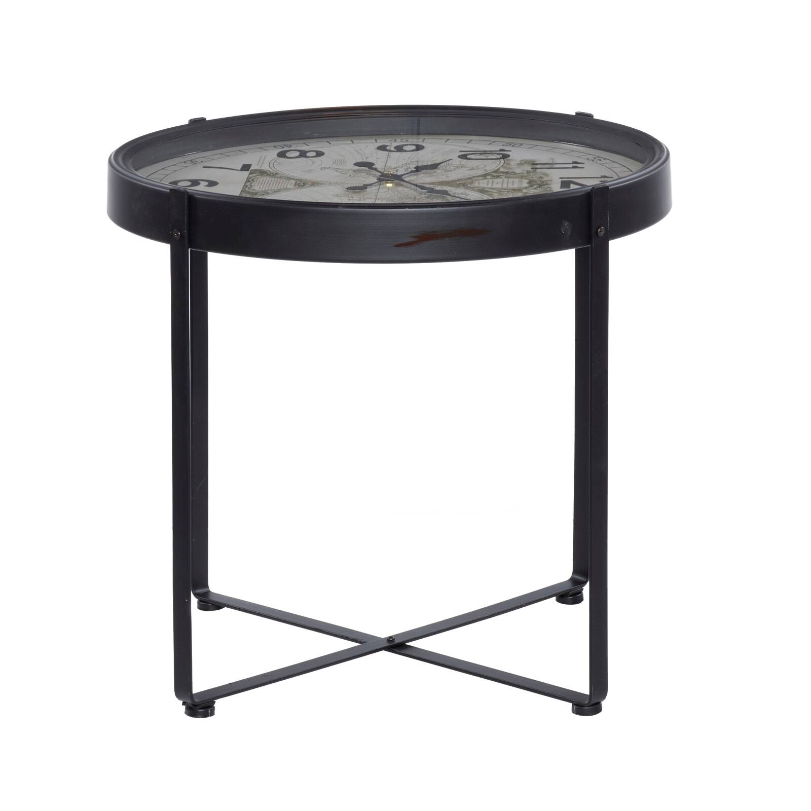 24&#x22; Black Iron Farmhouse Accent Table