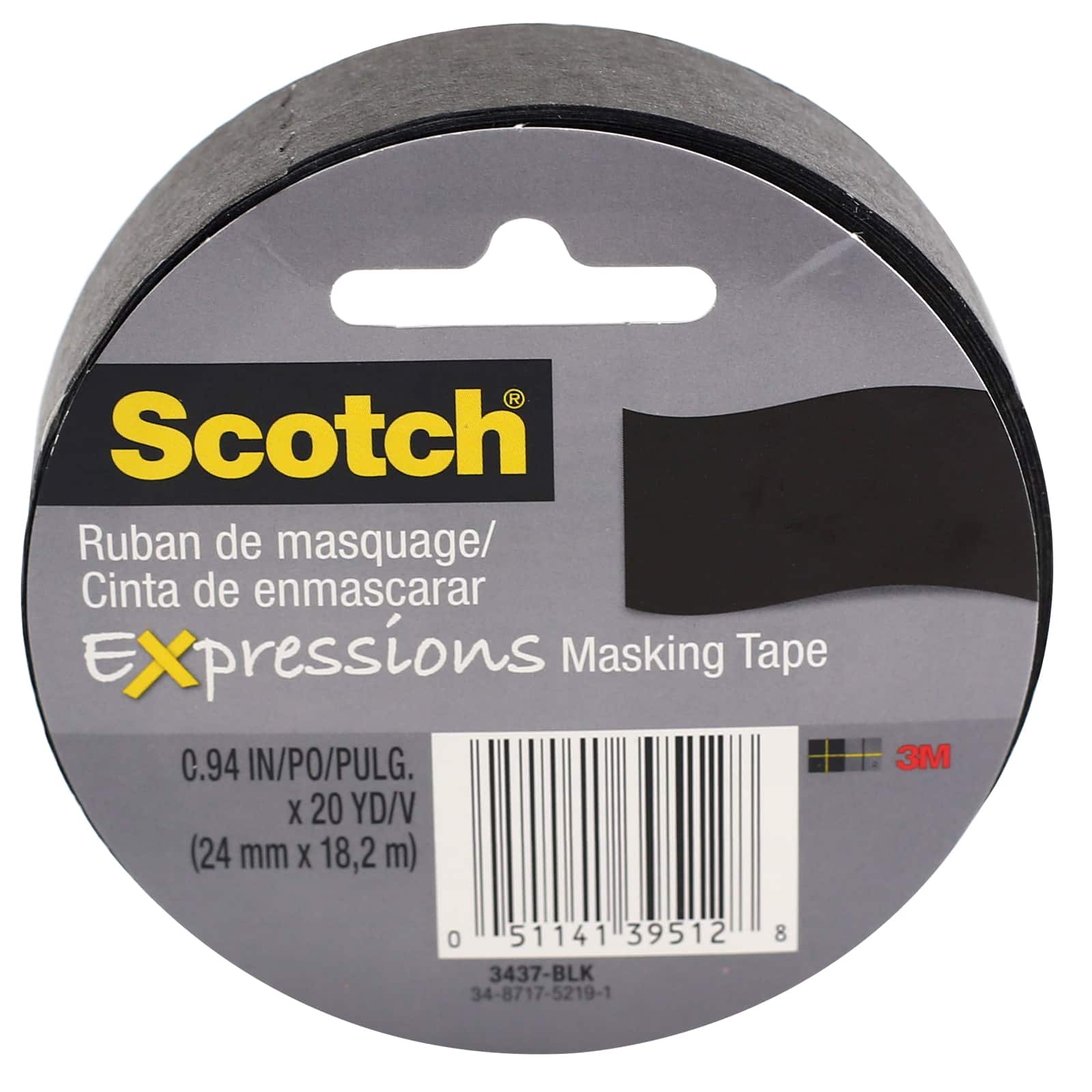 Ruban de masquage Expressions Scotch de 3M, noir