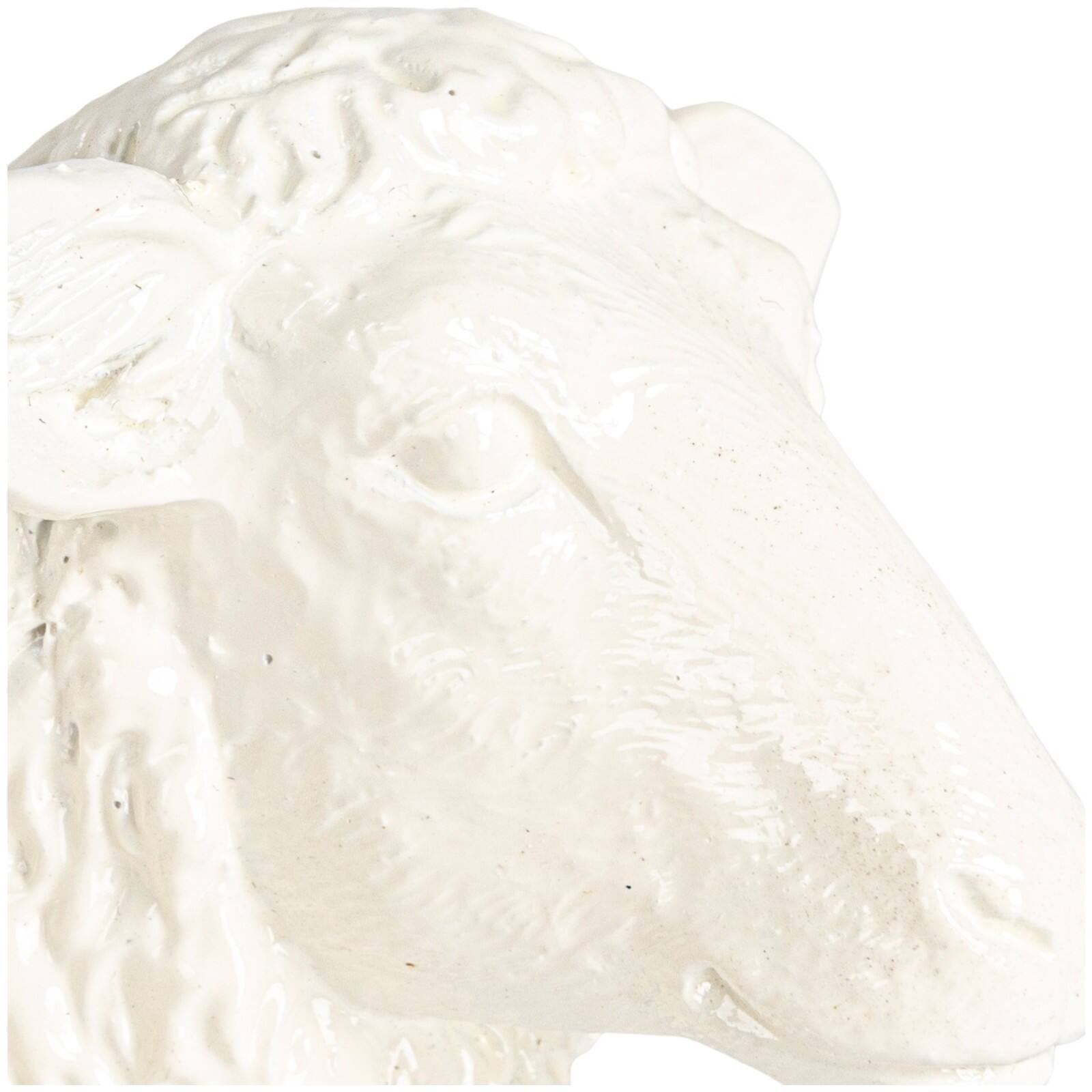 Hello Honey&#xAE; 6.75&#x22; Long White Pastoral Elegance Sheep Taper Candle Holder
