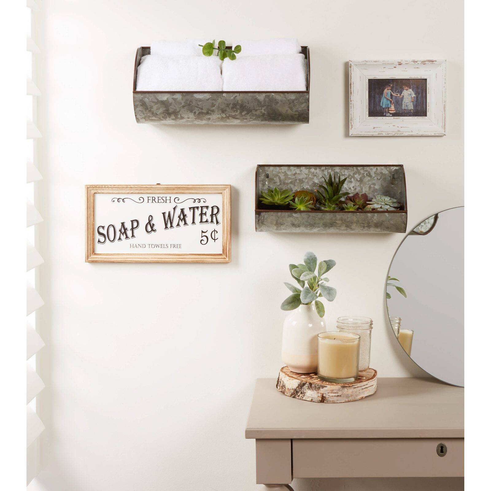 DII® Galvanized Metal Farmhouse Shelves, 2ct.