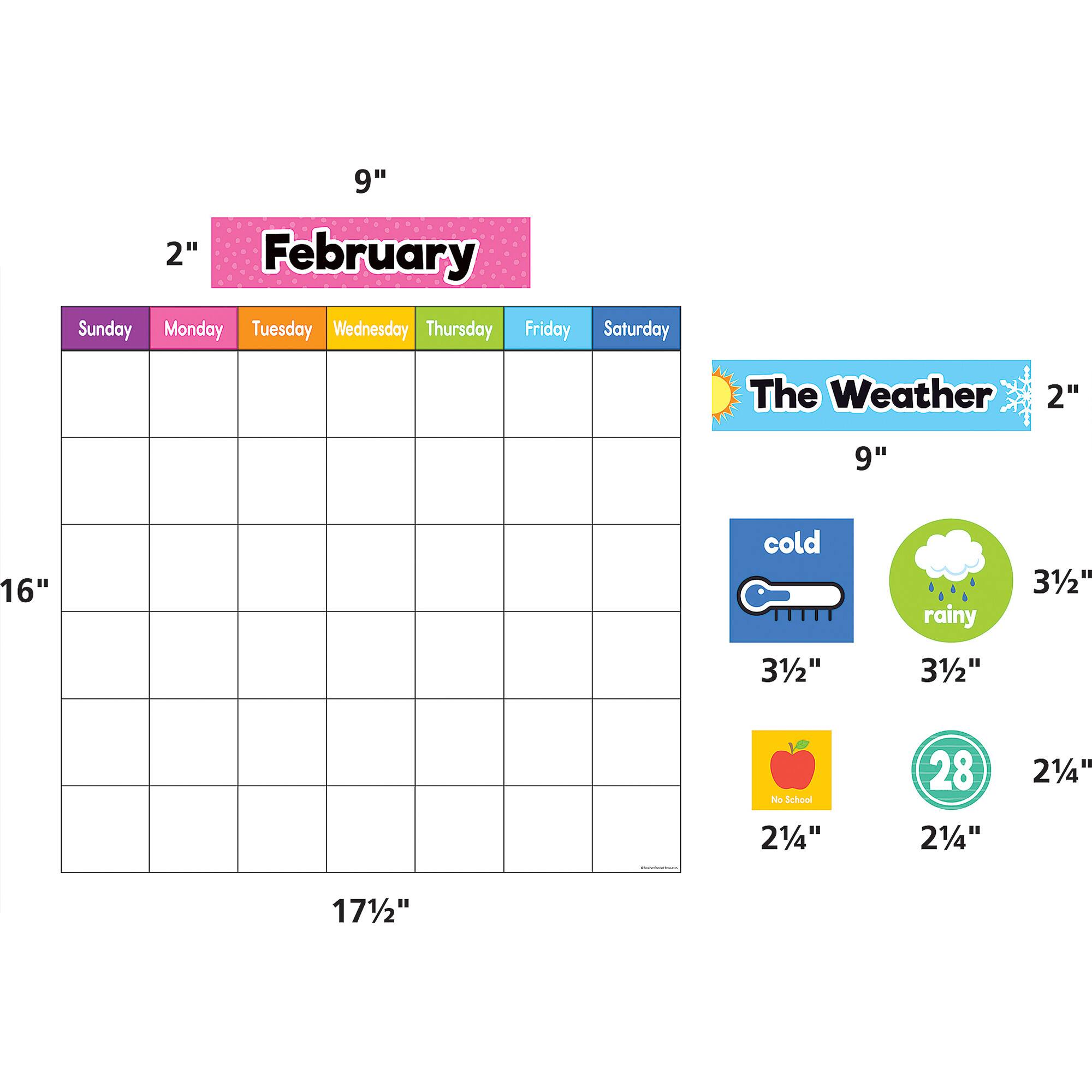 Teacher Created Resources® Colorful Magnetic Calendar Set