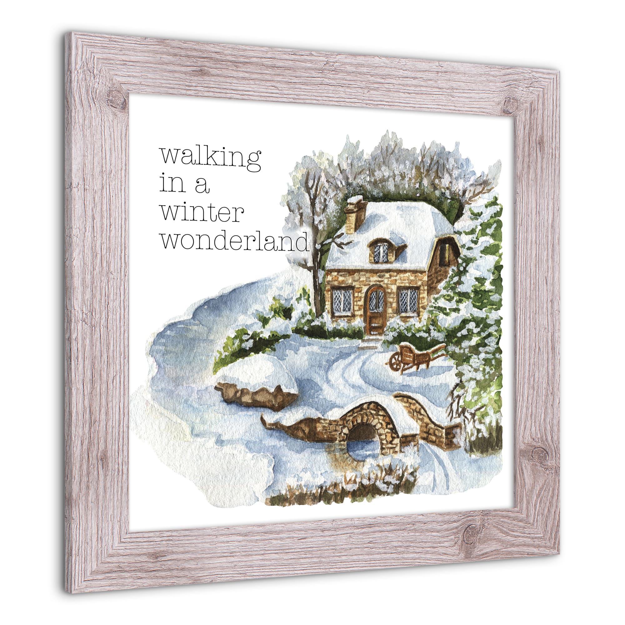 Walking in a Winter Wonderland Western White Framed Print