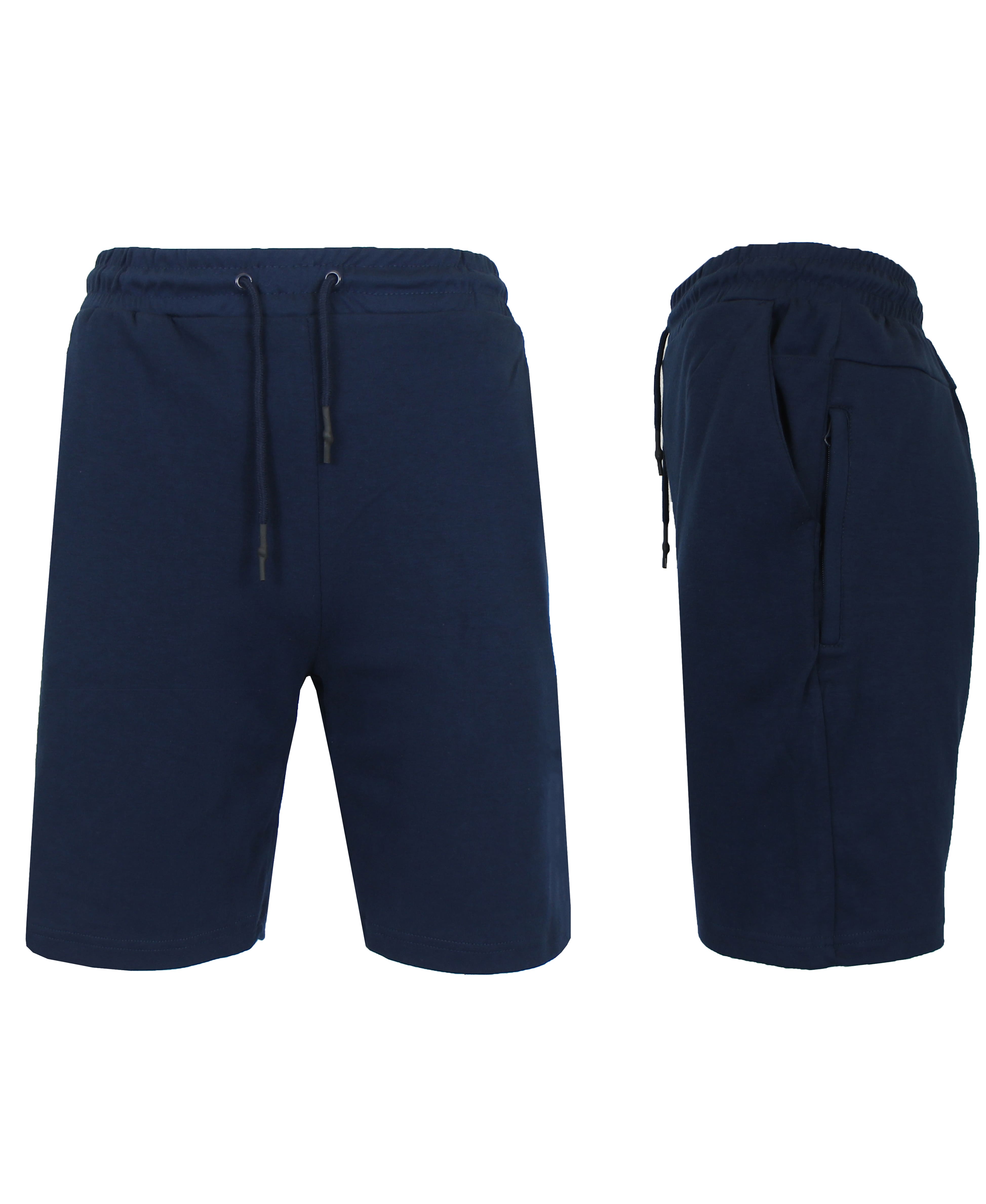 Galaxy By Harvic Men&#x27;s Tech Fleece Jogger Sweat Lounge Shorts with Long Zipper Side Pocket
