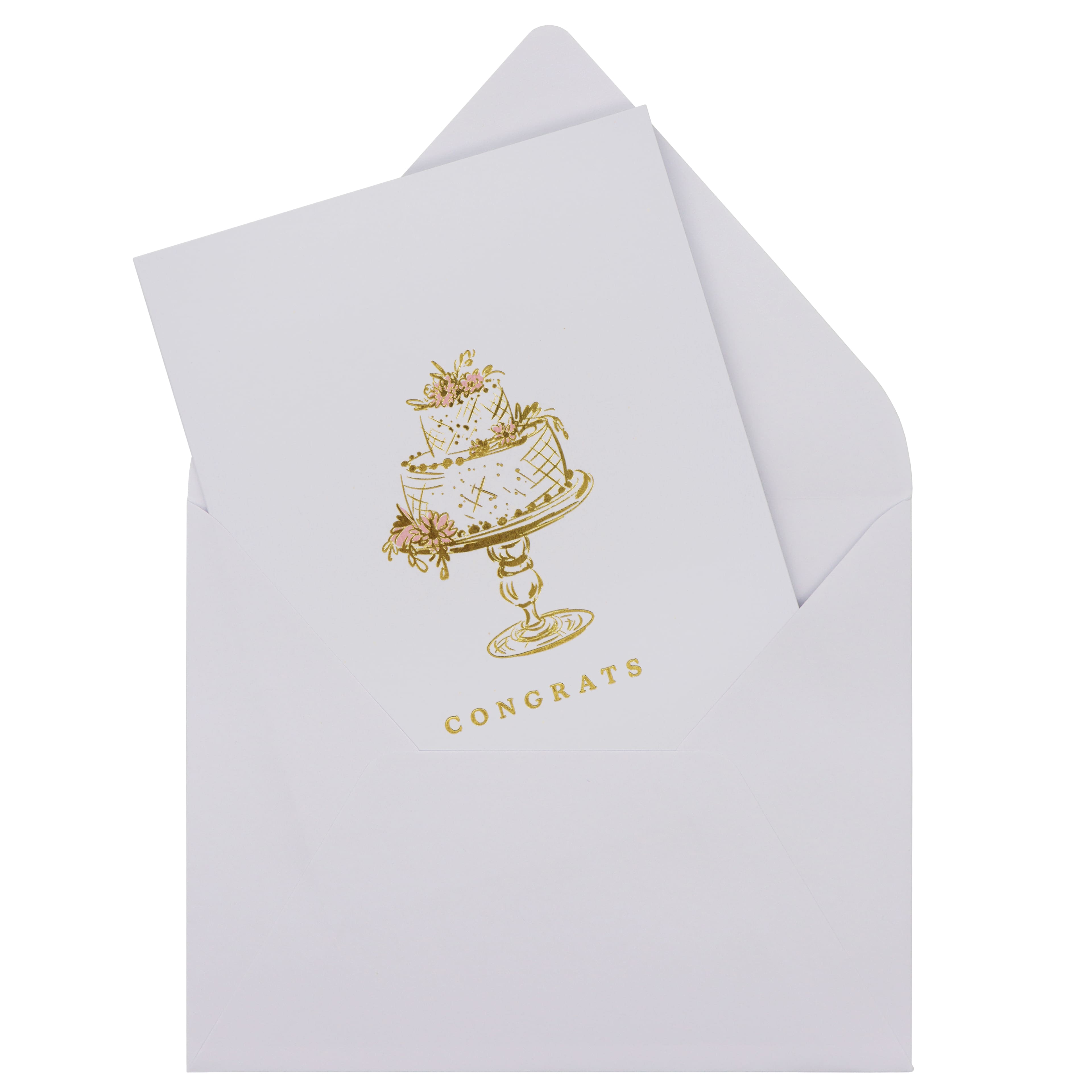 Gold Wedding Cake Congrats Blank Greeting Card Set by Celebrate It&#x2122;