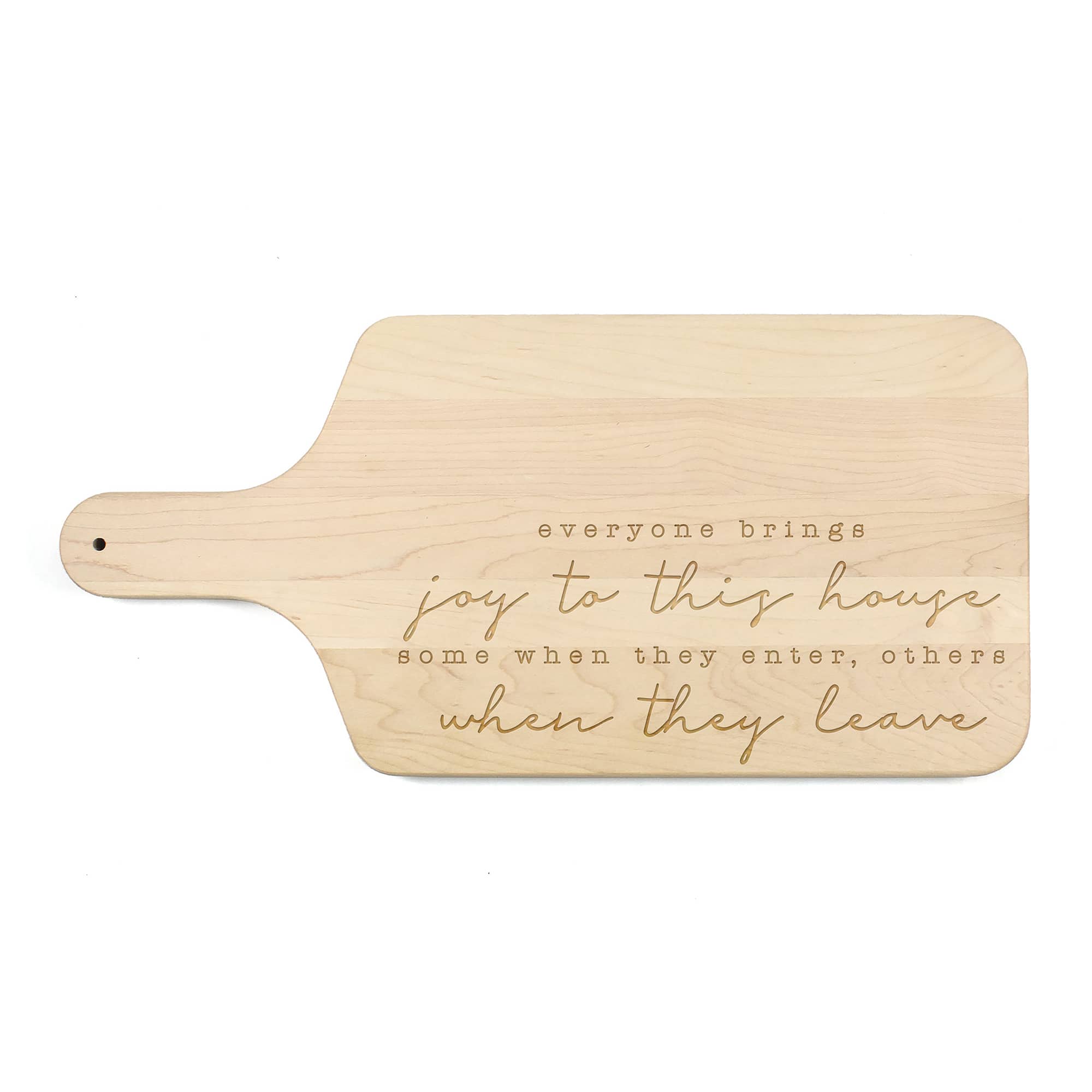 17" Joy in This House Maple Paddle Cutting Board