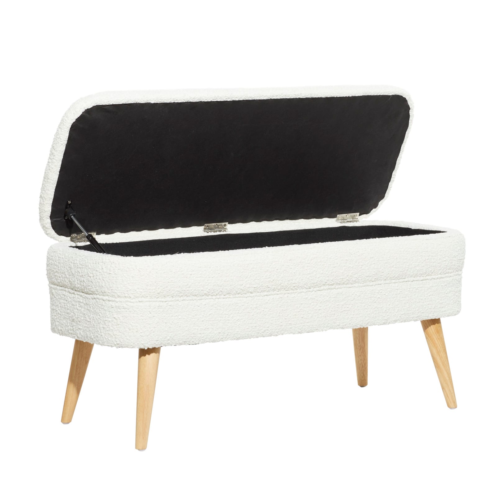 White Wood Contemporary Storage Bench, 40&#x22; x 16&#x22; x 19&#x22;