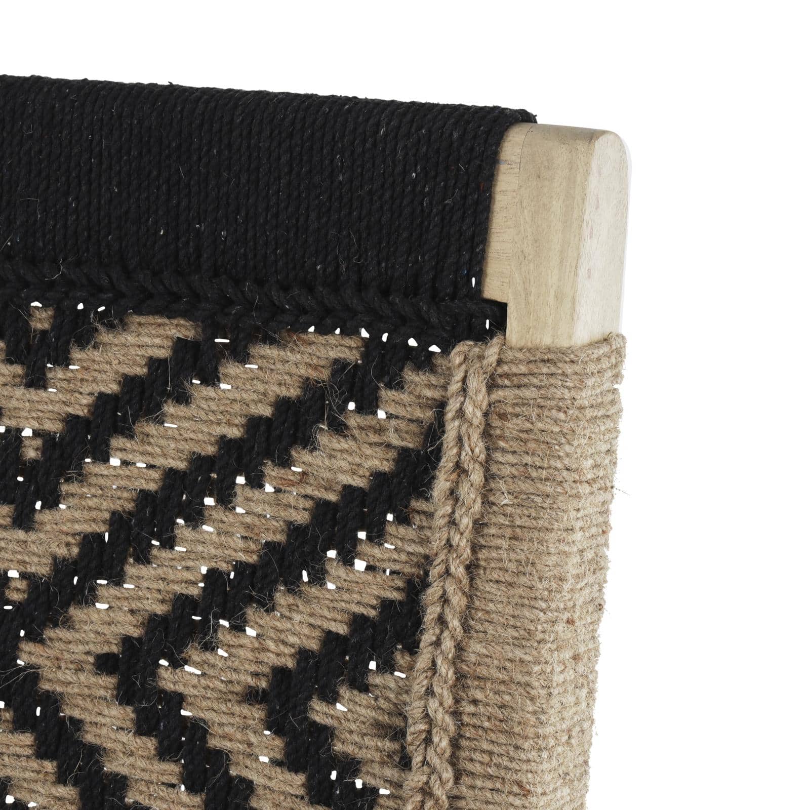 24" x 33" Black Jute Rope Woven Accent Chair