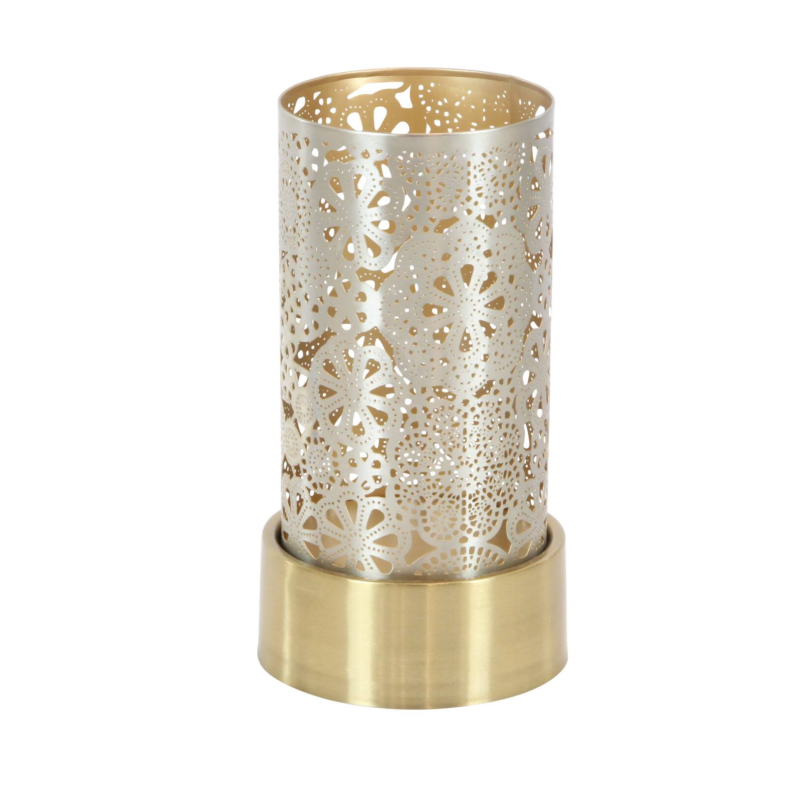 Set of 2" Gold Metal Eclectic Lantern, 8", 10"