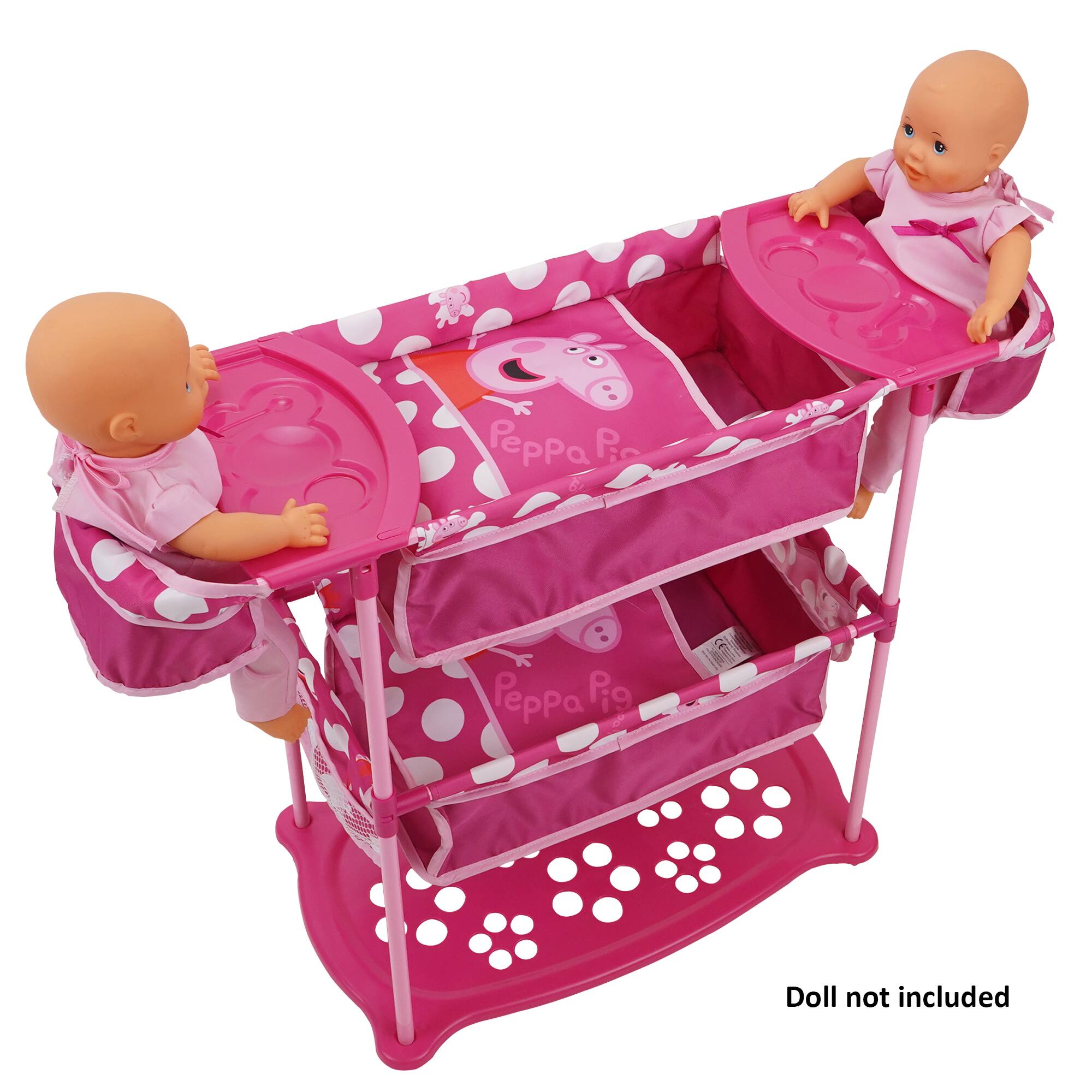 509 Crew Peppa Pig&#x2122; Pink and White Dots Doll Twin Care Station
