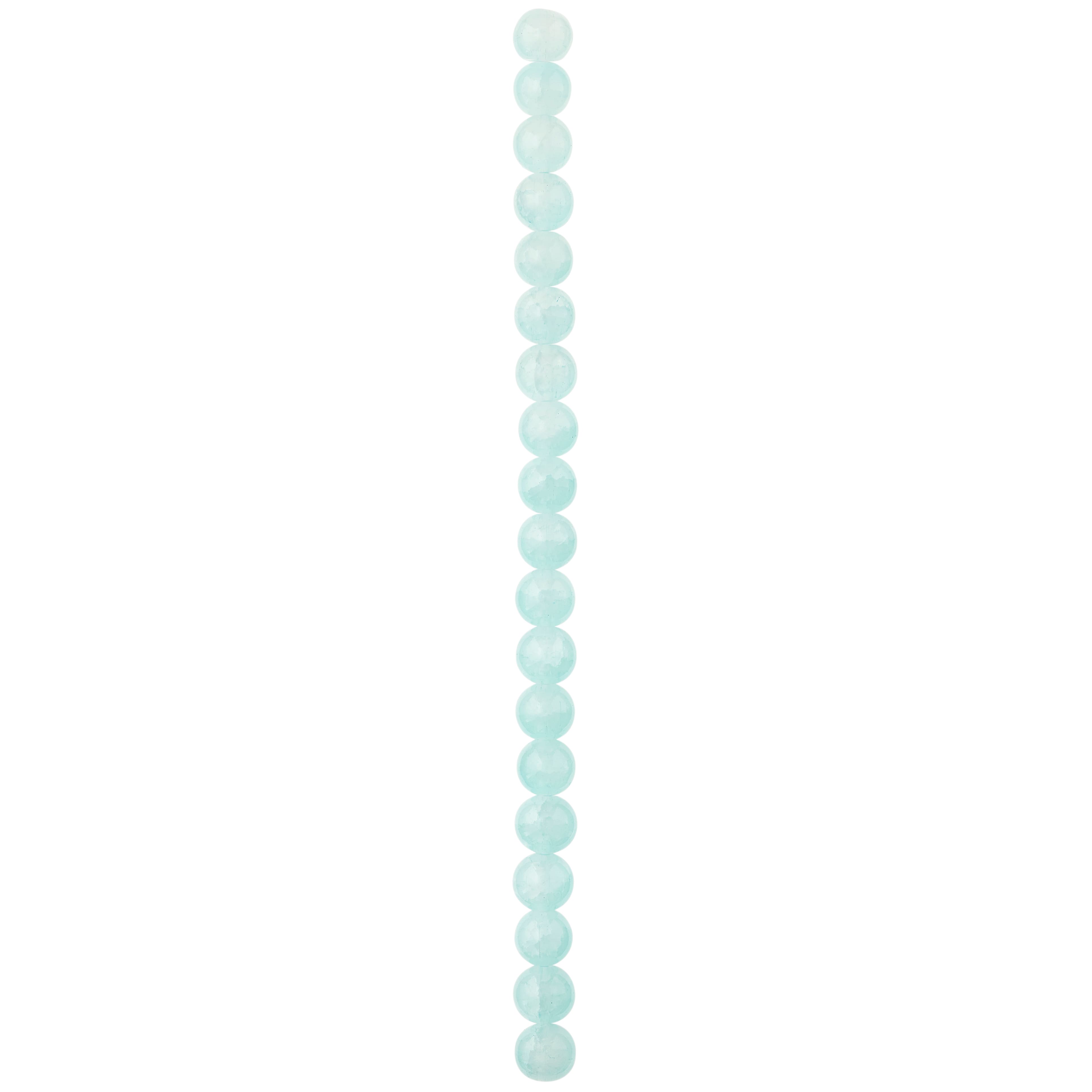 Aqua Glass Round Beads, 10mm by Bead Landing&#x2122;