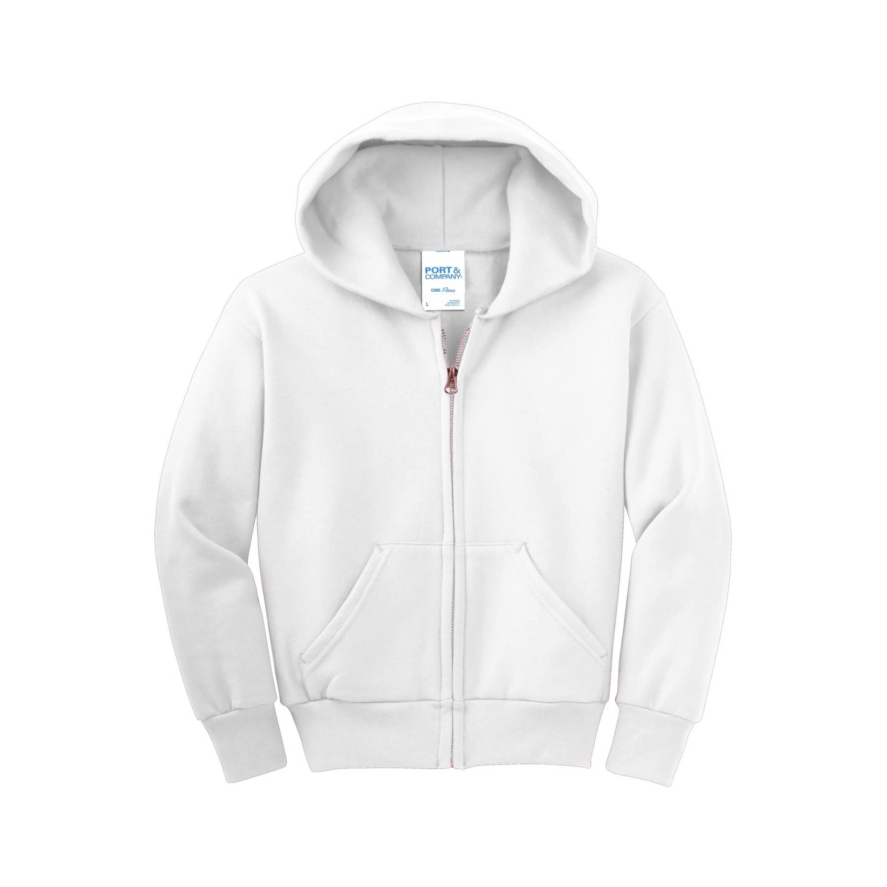 Port & Company Youth Core Fleece Full-Zip Hooded Sweatshirt, Product