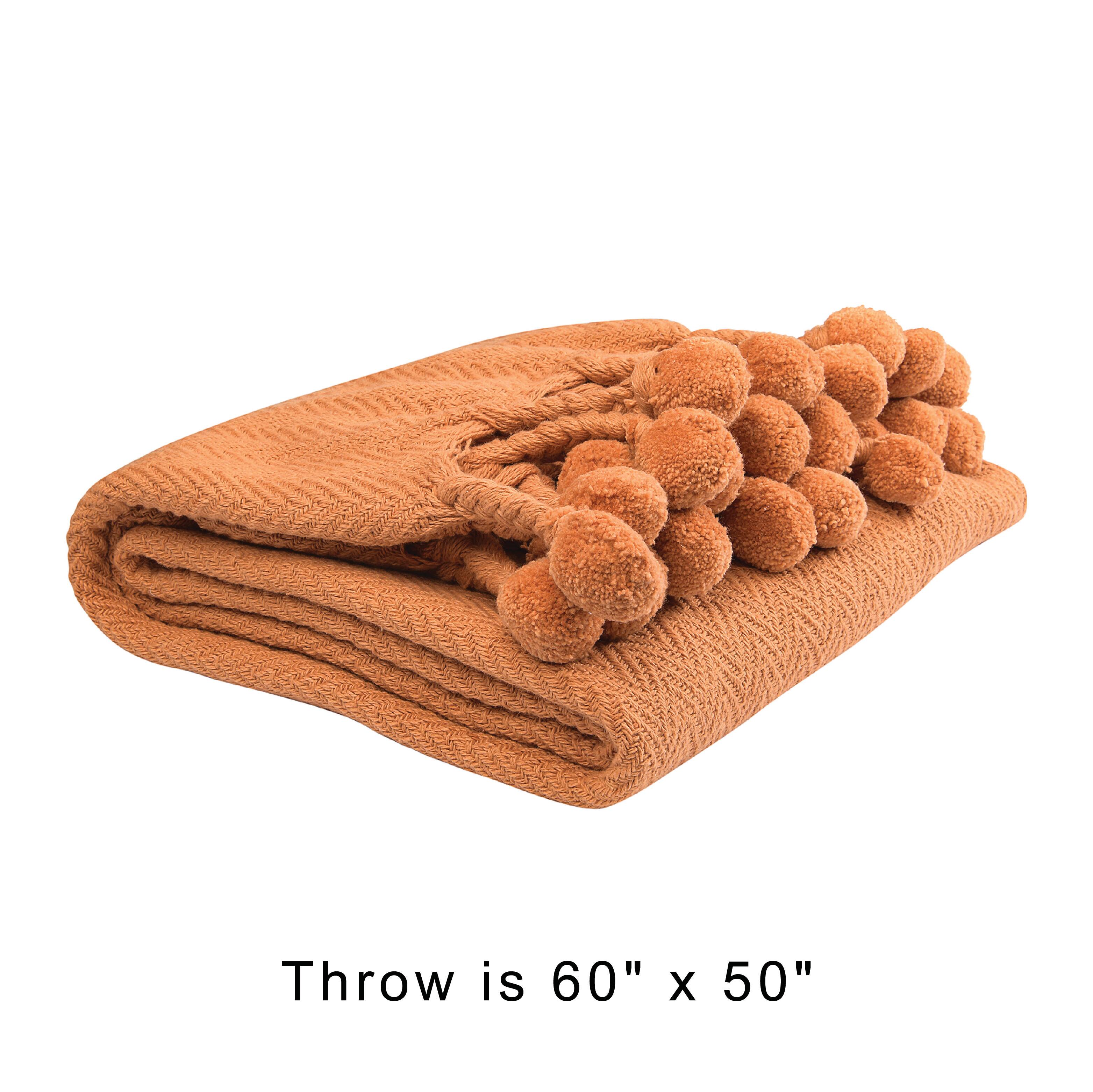 Hello Honey&#xAE; Woven Cotton Pom Pom Throw