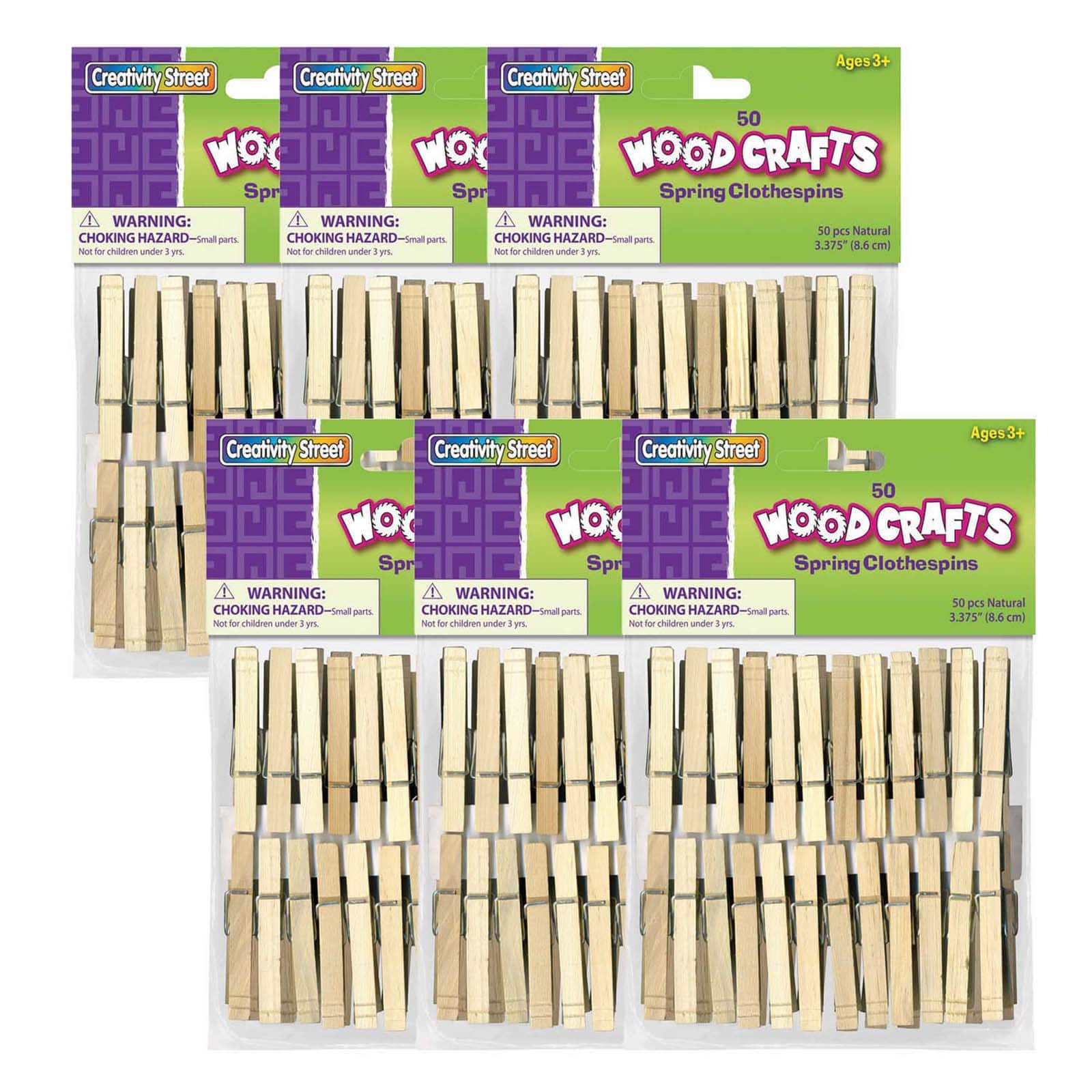 Creativity Street Natural Flat Slotted Clothespins