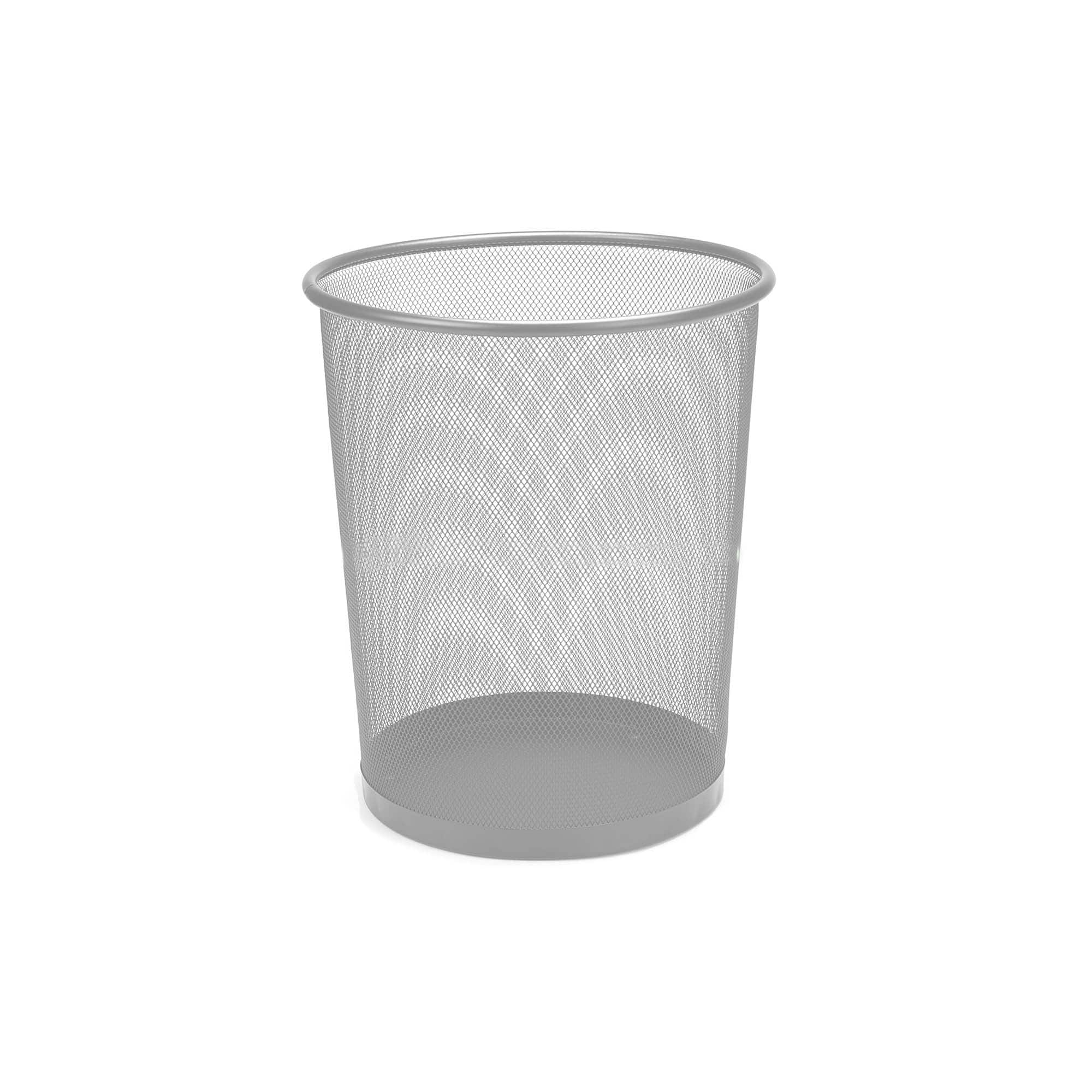 Mind Reader Garbage Round Metal Mesh Waste Basket Recycling Bin