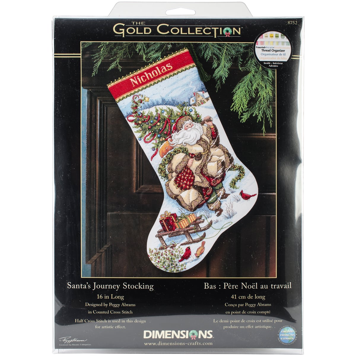 Dimensions® Gold Collection Santa's Journey Stocking Counted Cross