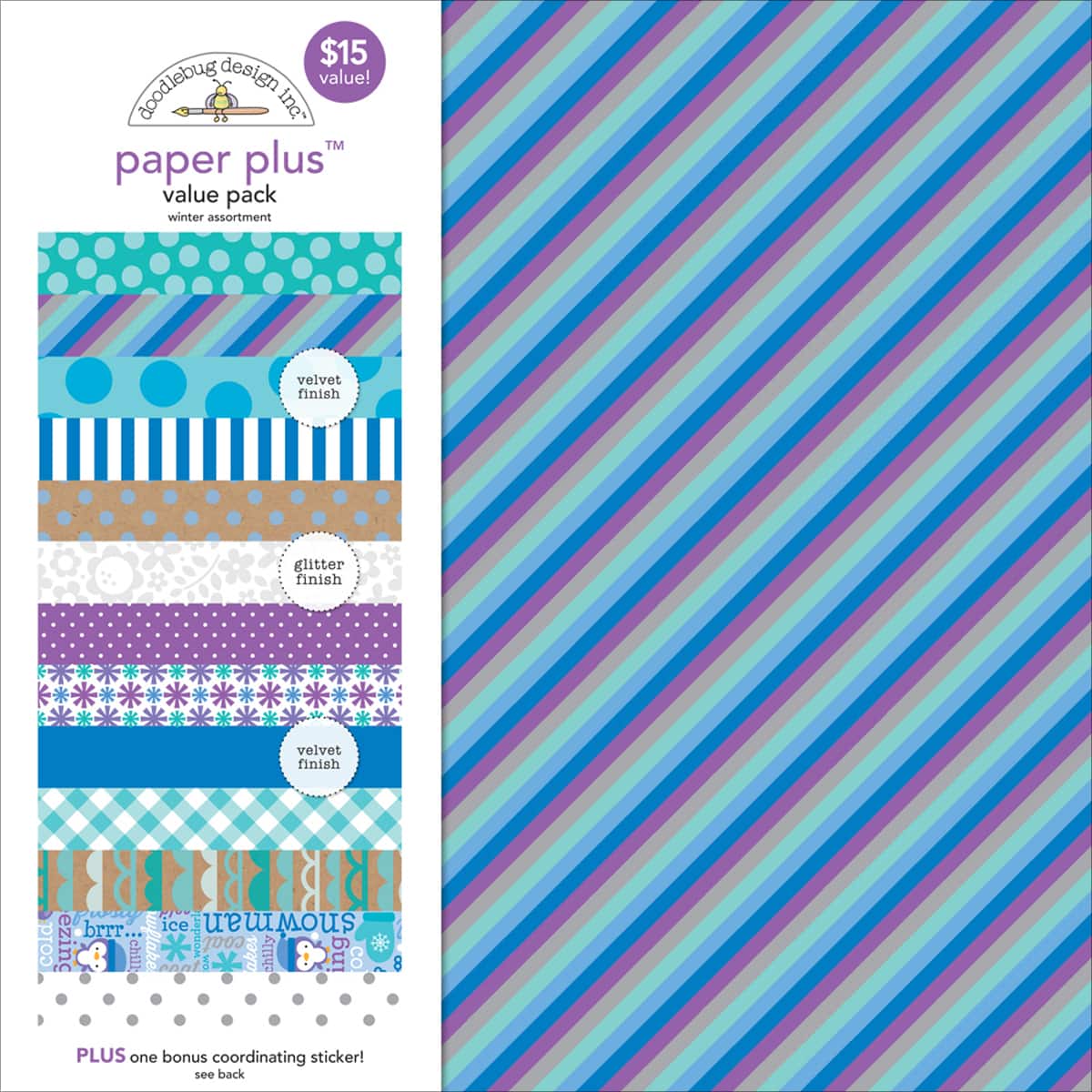 Doodlebug Design Inc.™ Winter 12" x 12" Paper Plus Value Pack, 8 Sheets