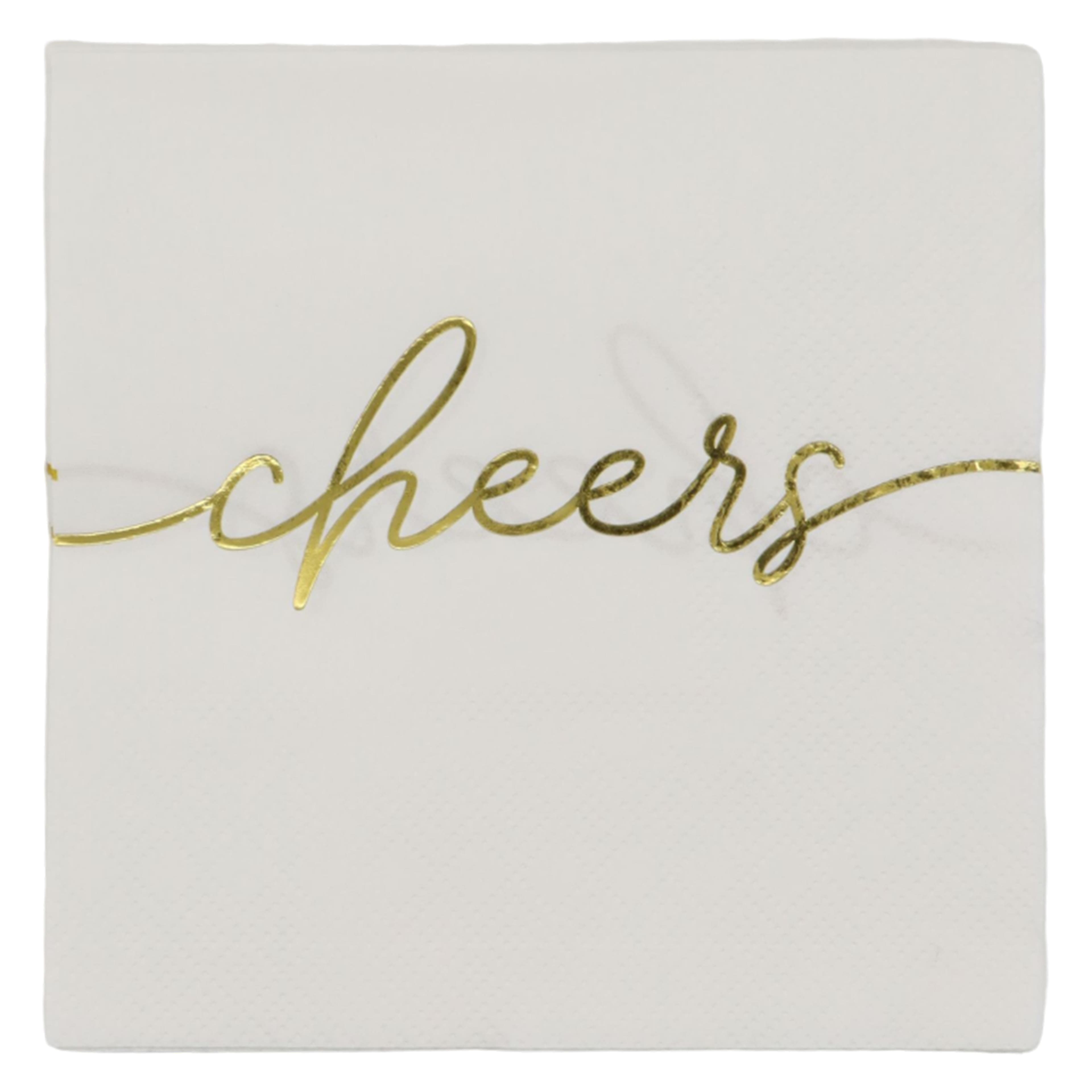 Gold &#x26; White Cheers Beverage Napkins, 20ct. by Celebrate It&#x2122;