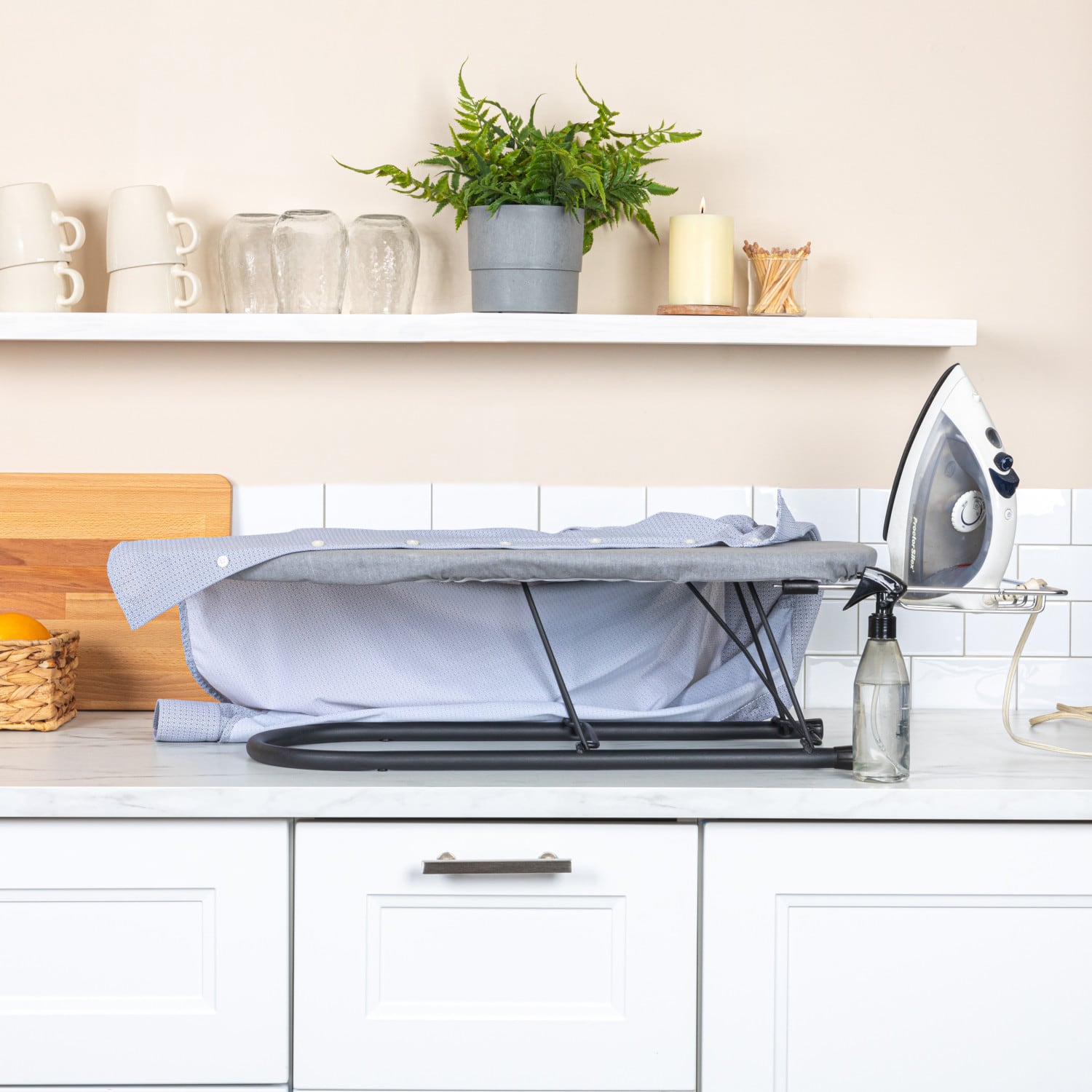 Household Essentials Gray &#x26; Black Tabletop Ironing Board