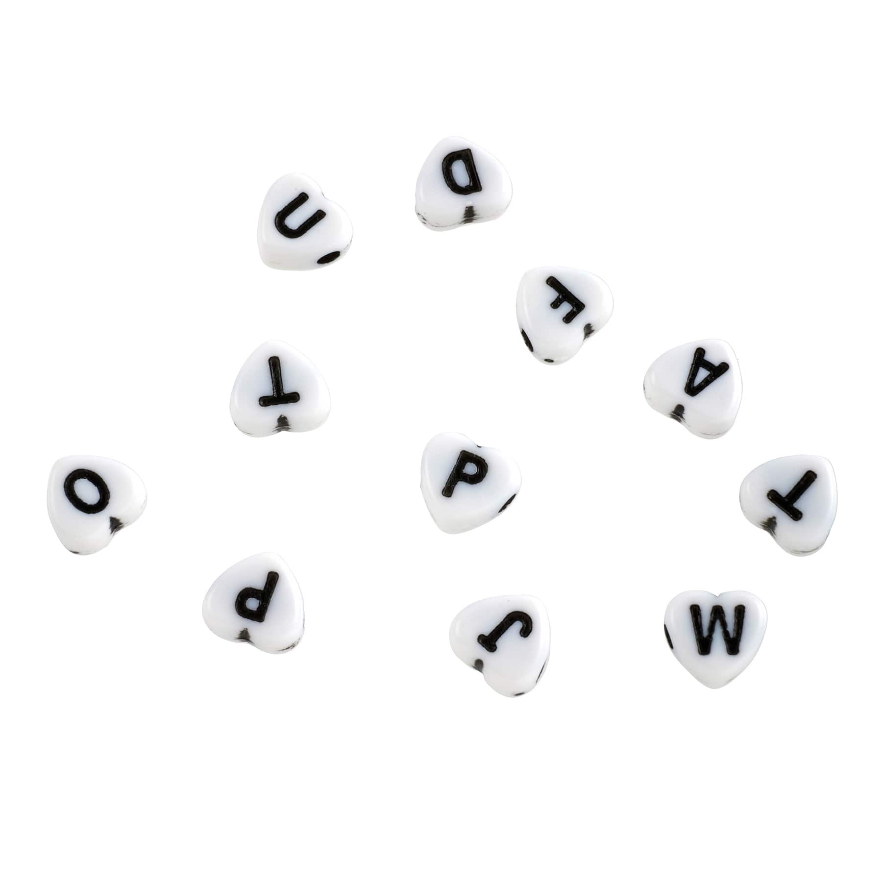 12 Pack: Alphabet Acrylic Heart Craft Beads by Bead Landing™, 7mm