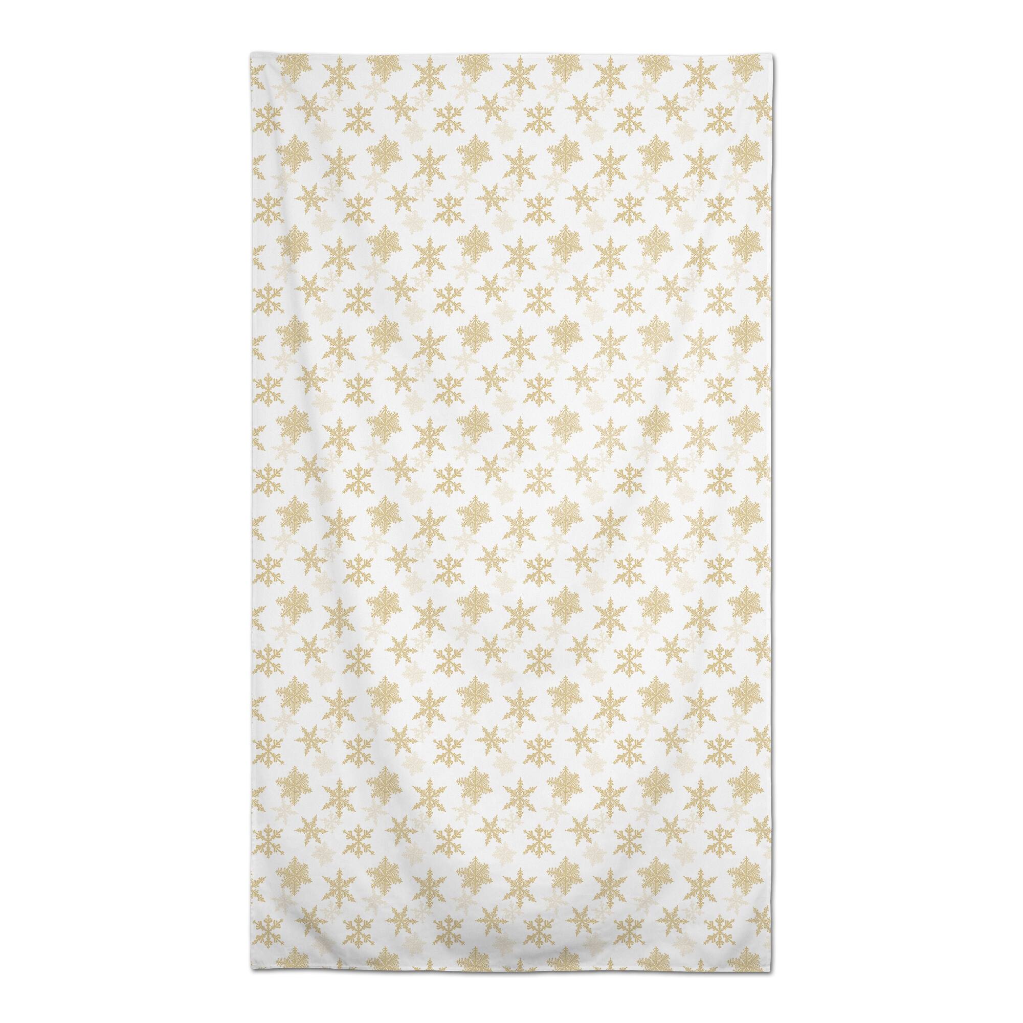 102&#x22; Cream Snowflakes Tablecloth