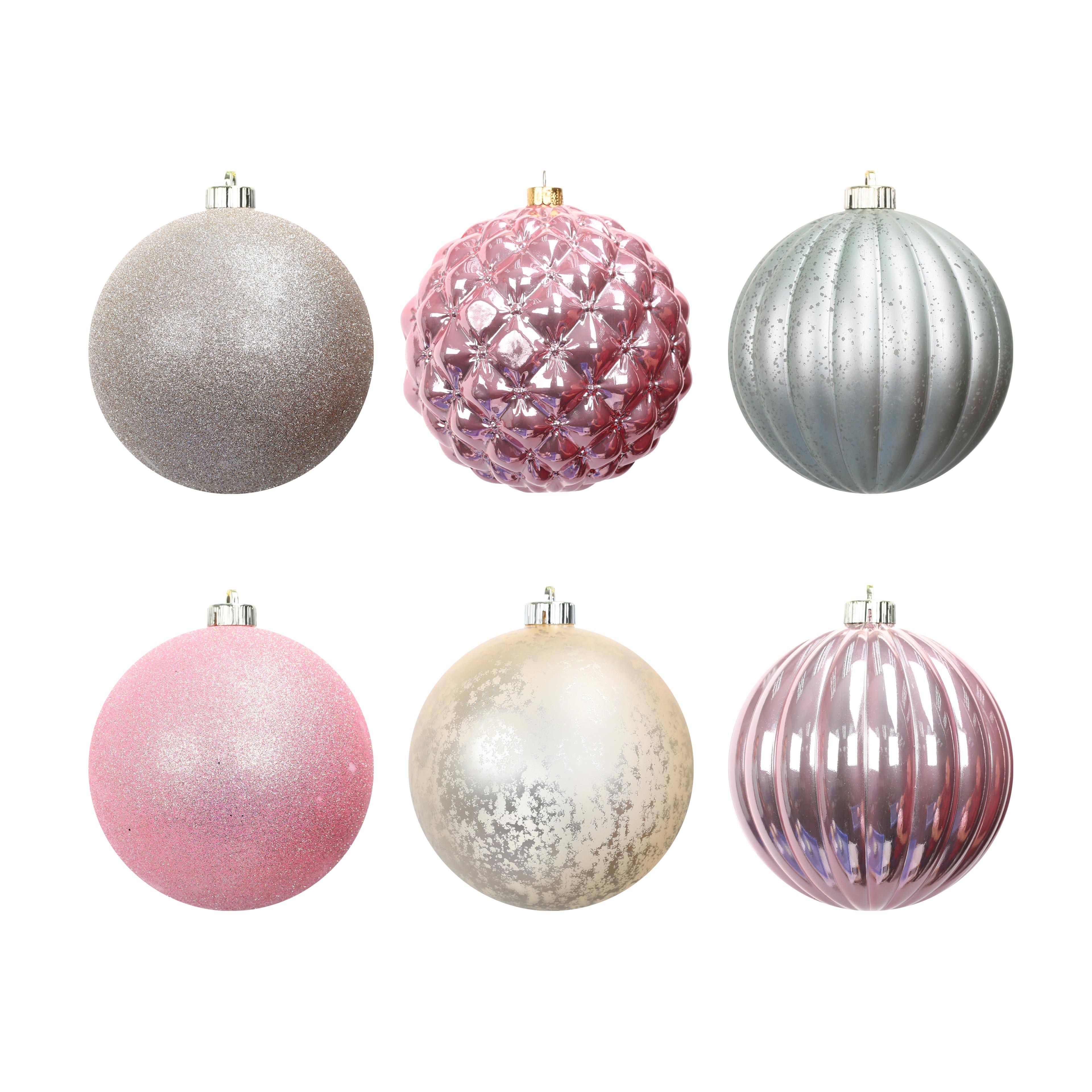 Ensemble de 6&#xA0;boules de No&#xEB;l incassables dor&#xE9;es et argent&#xE9;es de 150&#xA0;mm d&#x2019;Ashland
