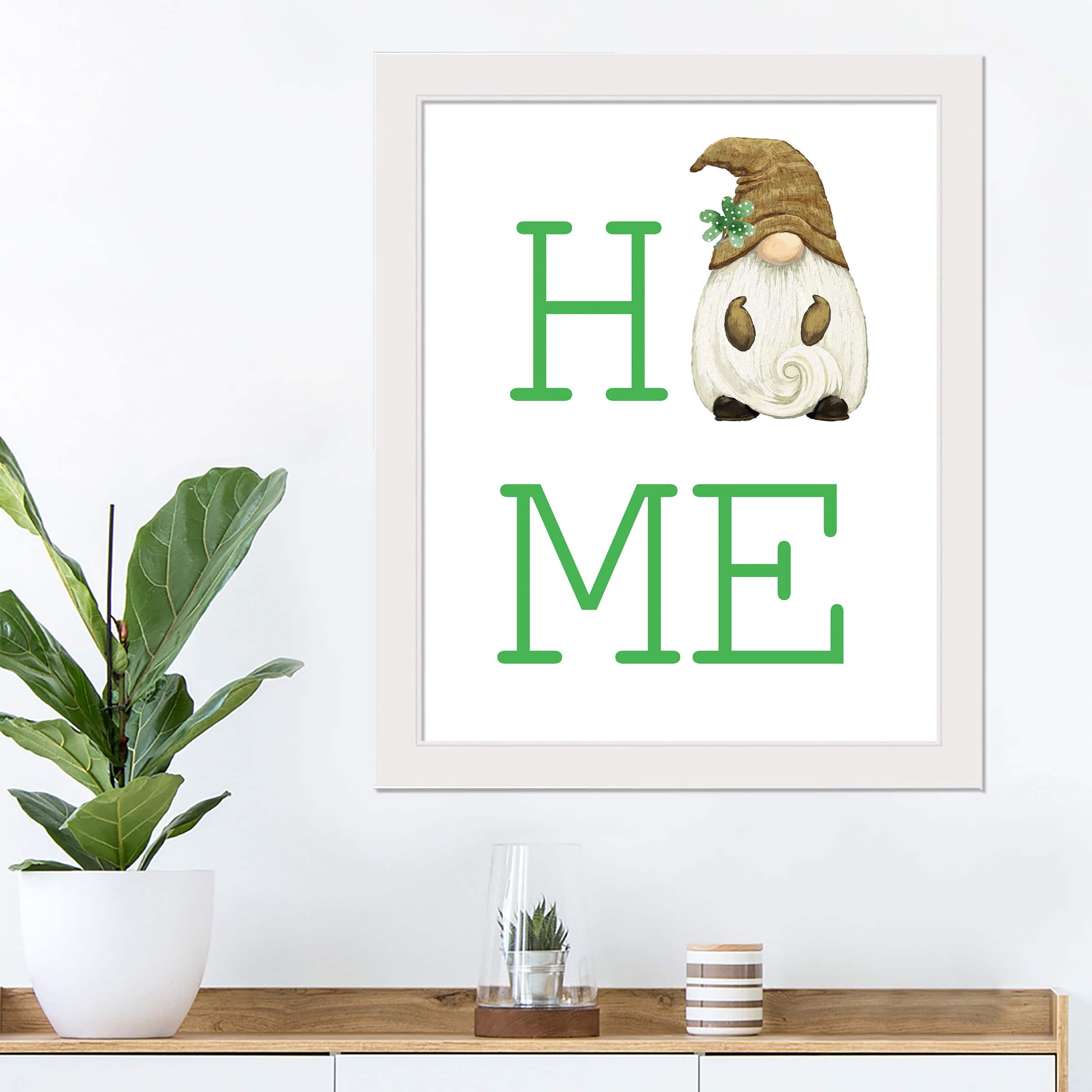 Home Gnome 16&#x22; x 20&#x22; White Framed Print Under Plexiglass