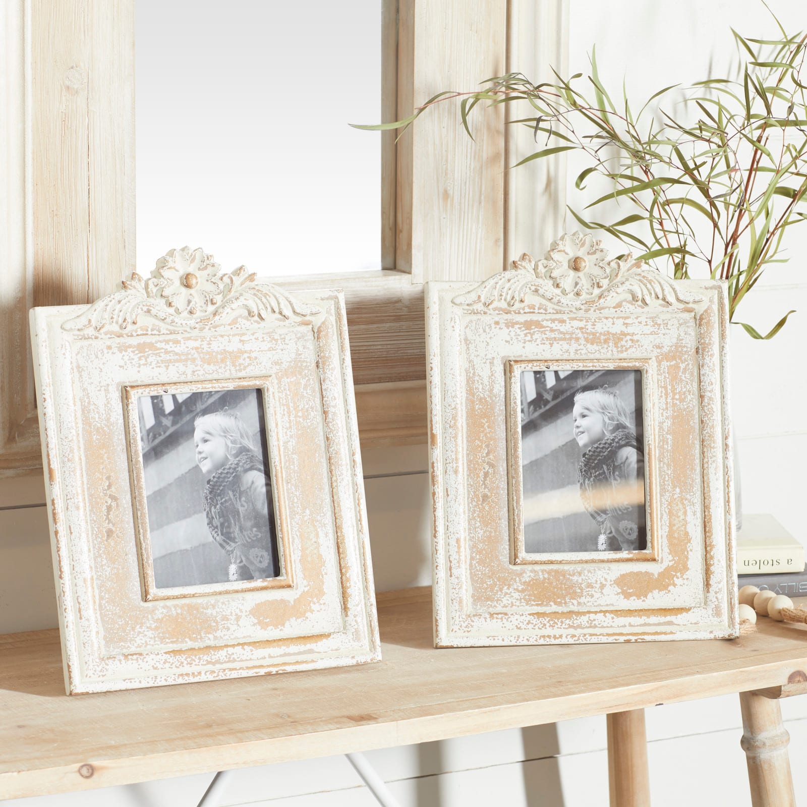 2 Pack Whitewashed Vintage Style 11" x 14" Frame