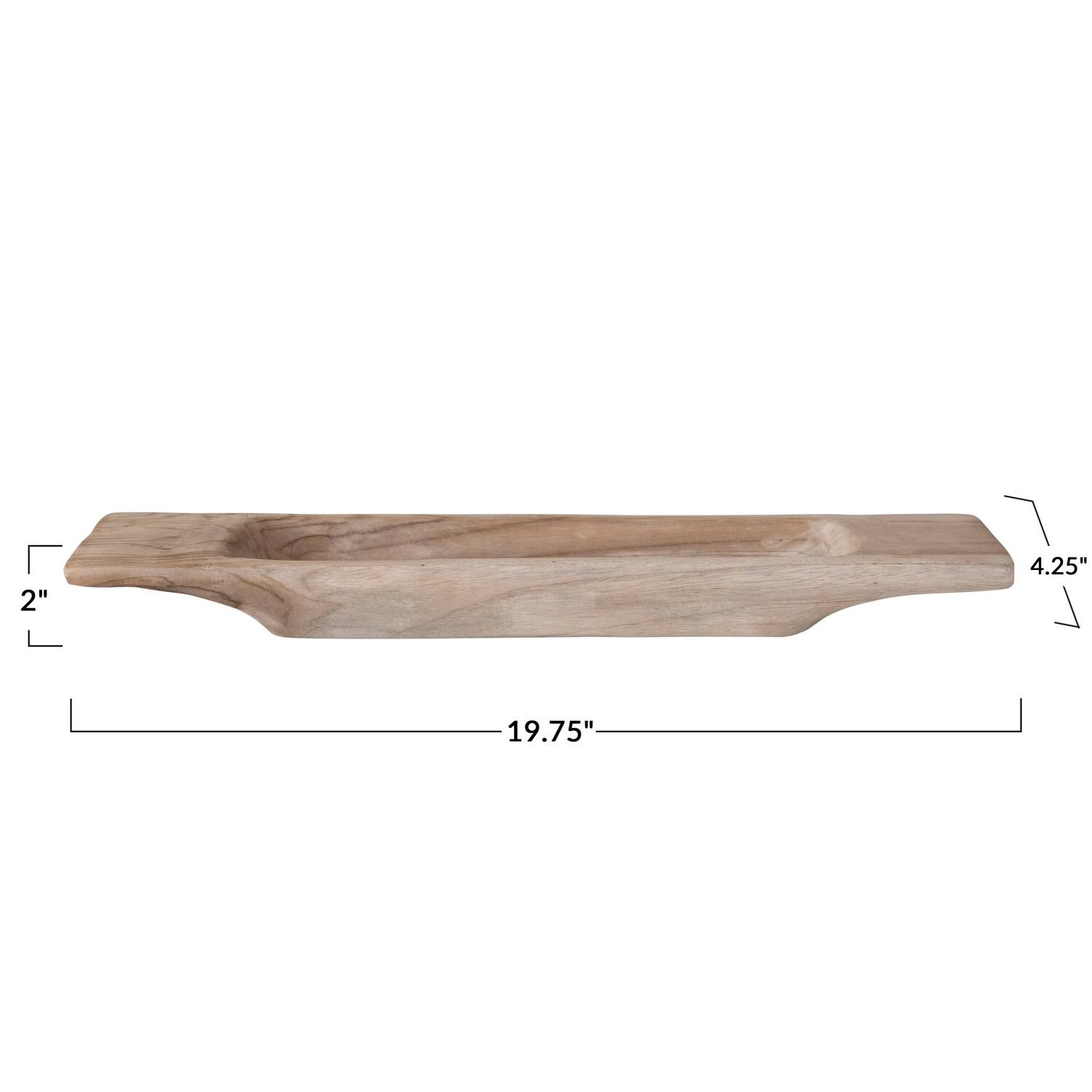 Hello Honey&#xAE; 19.75&#x22; Natural Teakwood Trug with Handles