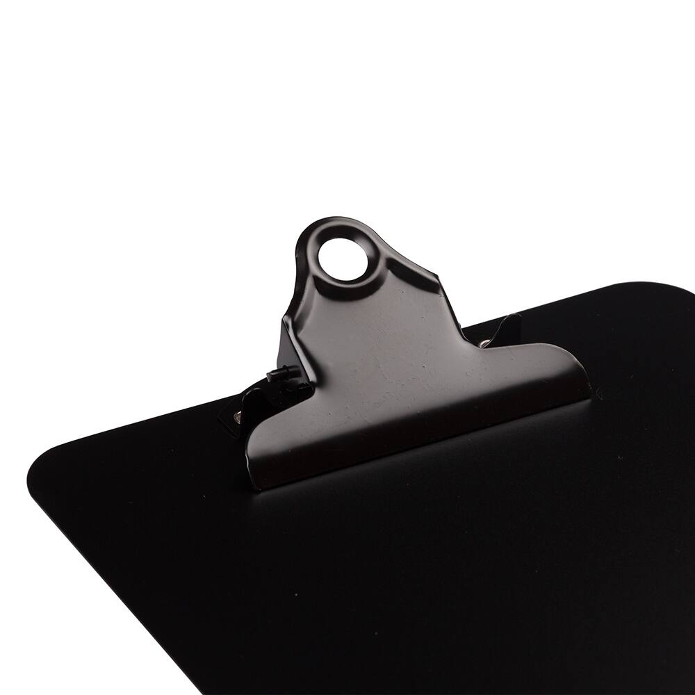 JAM Paper Black Mini Aluminum Clipboard with Bulldog Clip